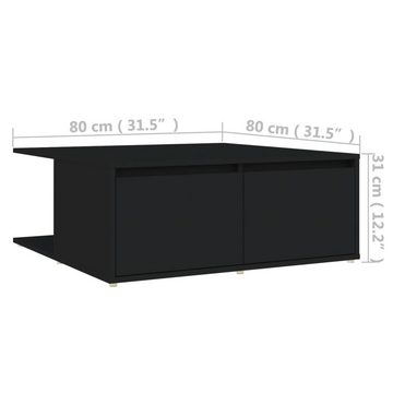 furnicato Couchtisch Schwarz 80x80x31 cm Spanplatte