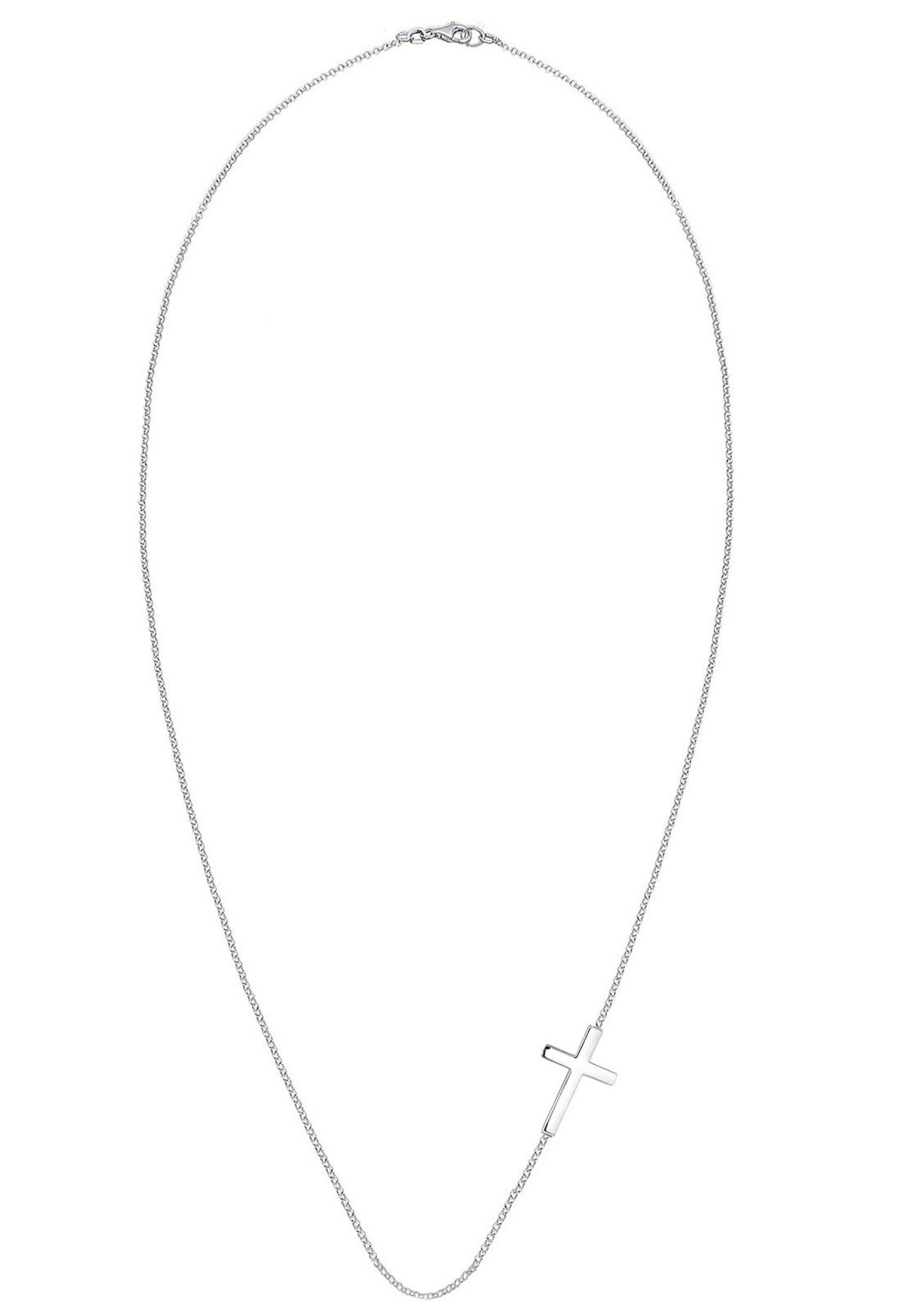 Elli Kette mit Anhänger mit Kreuz Schlicht 925 Sterling Silber, Kreuz