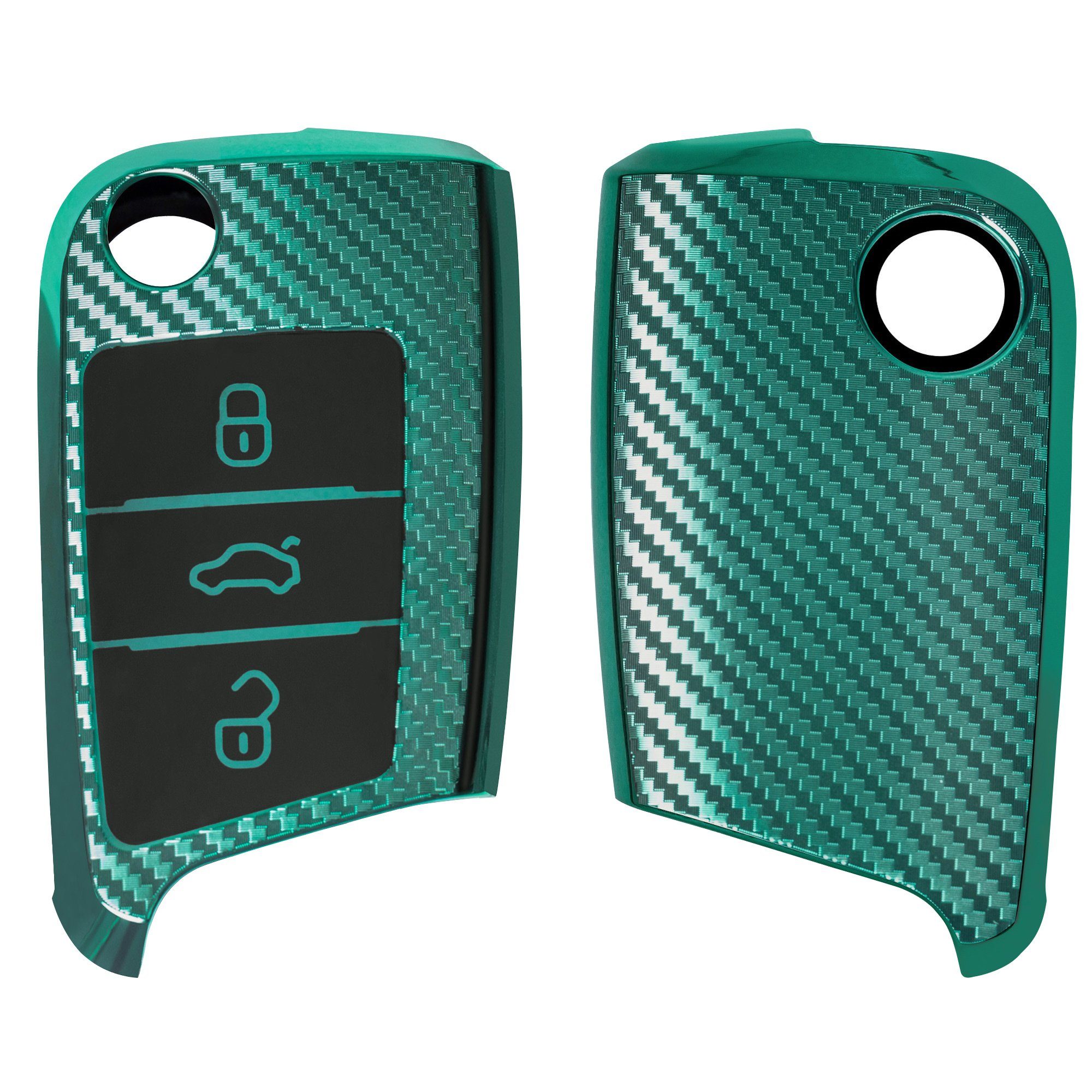kwmobile Schlüsseltasche Autoschlüssel Hülle für VW Golf 7 MK7, TPU Schlüsselhülle Grün | Schlüsseltaschen