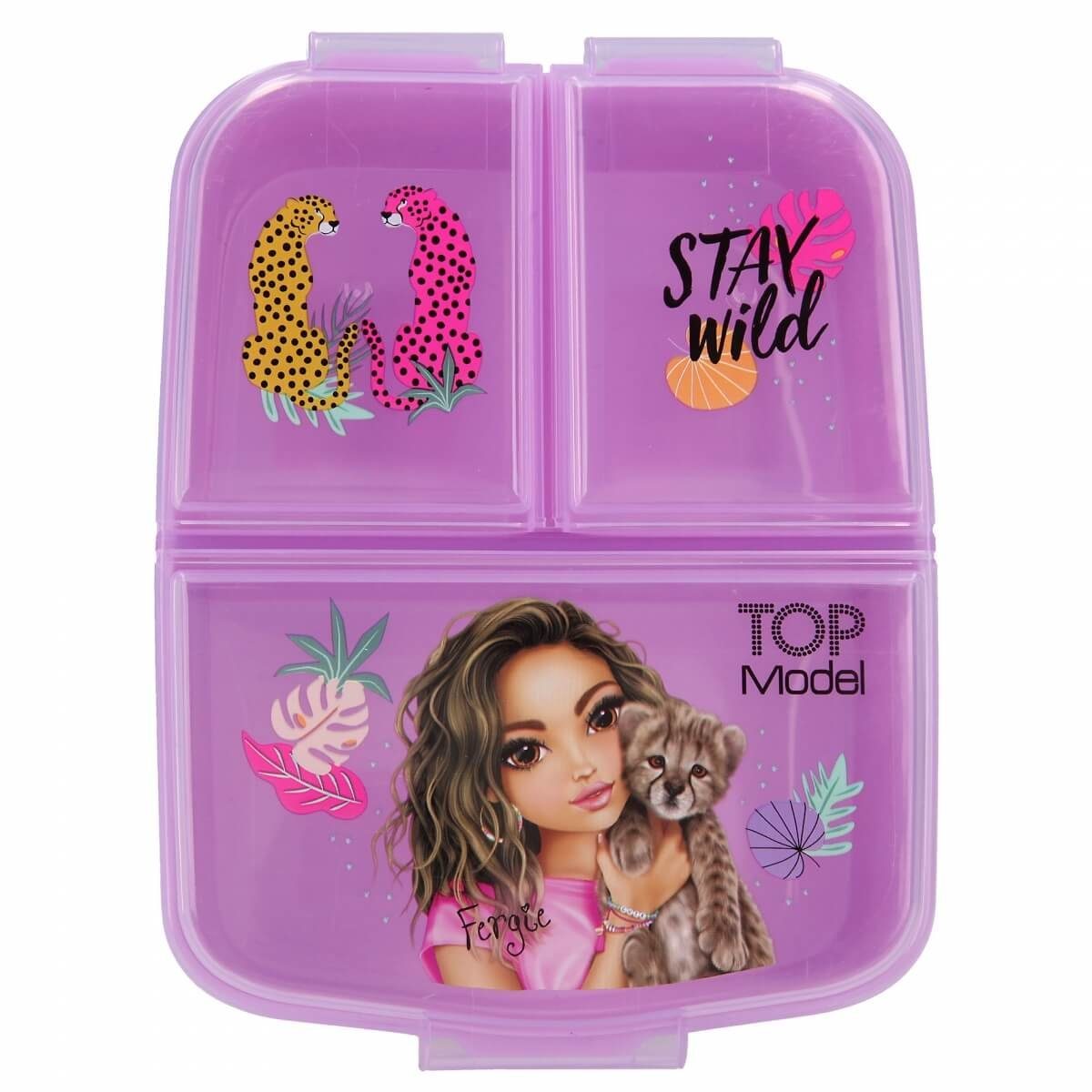 Depesche 12894 TOPModel Night Light - Lunchbox in transparant roze, met één hoofdvak en insteekbare verdeelkaart