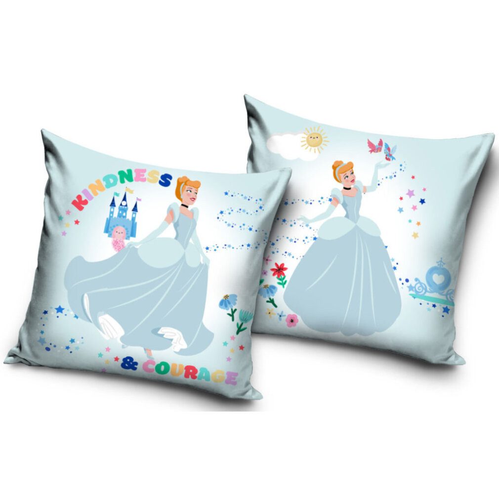 Carbotex Dekokissen Disney Prinzessin Aschenputtel dekoratives Kissen 40x40 cm