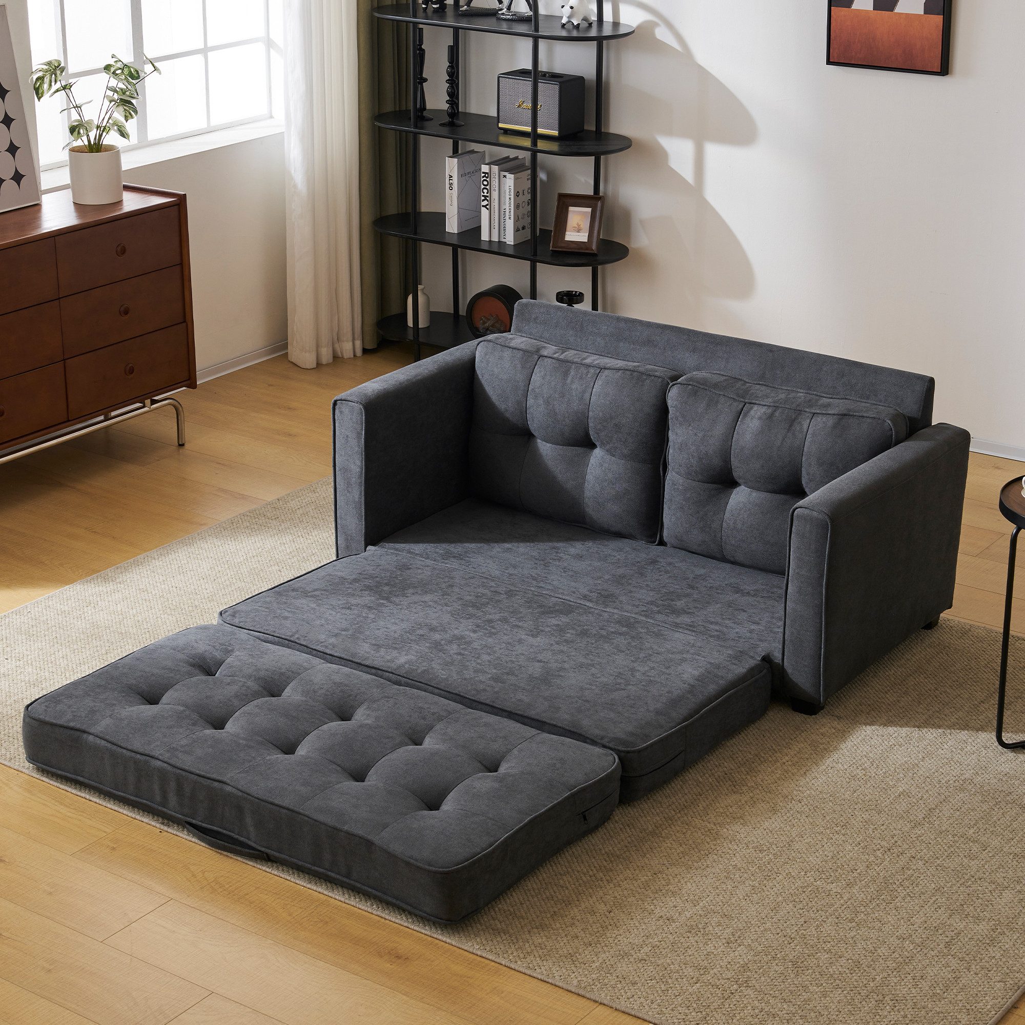 KLAM HOME Schlafsofa 2-Sitzer Klappbare Gästebettfunktion günstig online kaufen