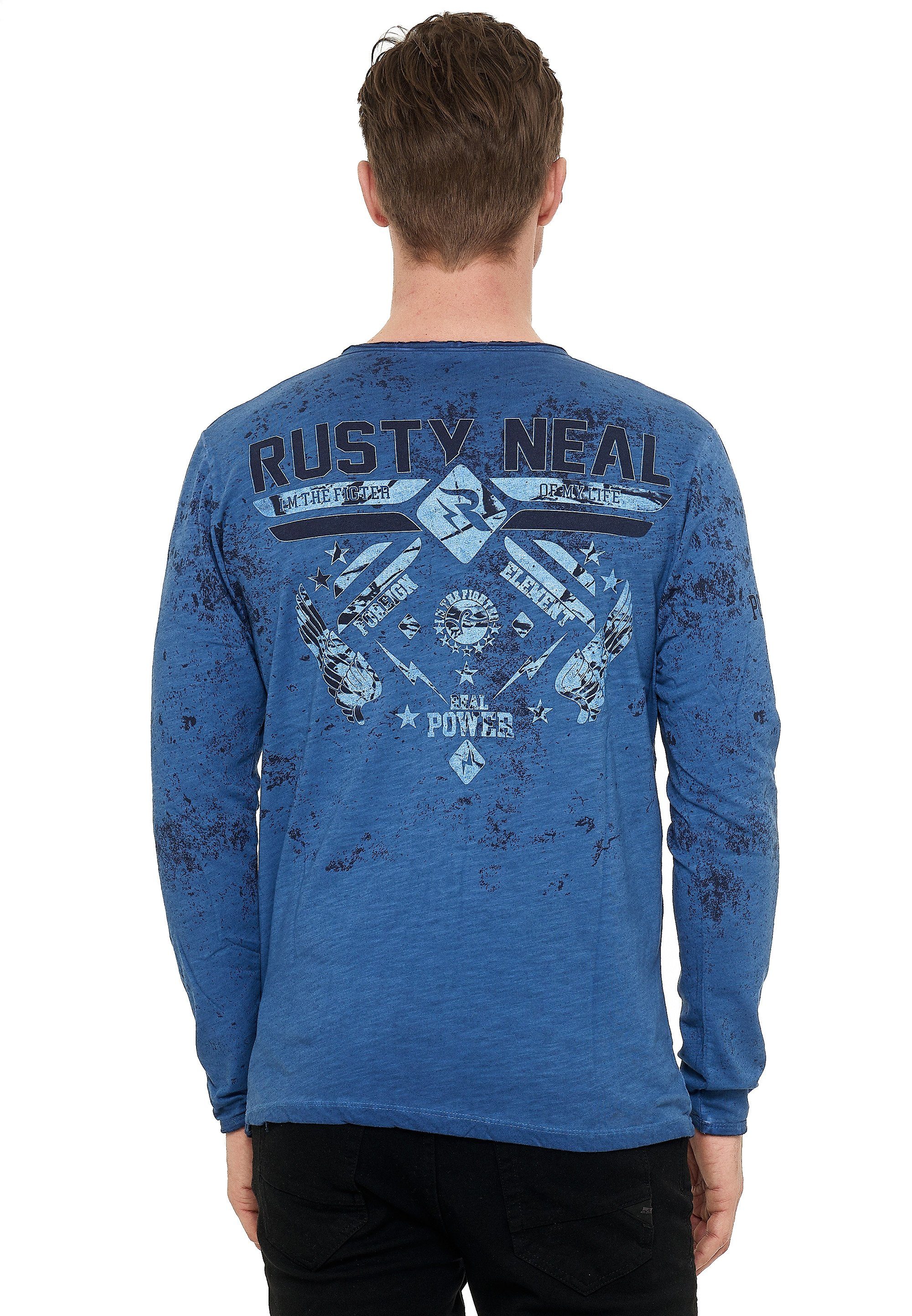 Herren Shirts Rusty Neal Langarmshirt mit hochwertigem Print