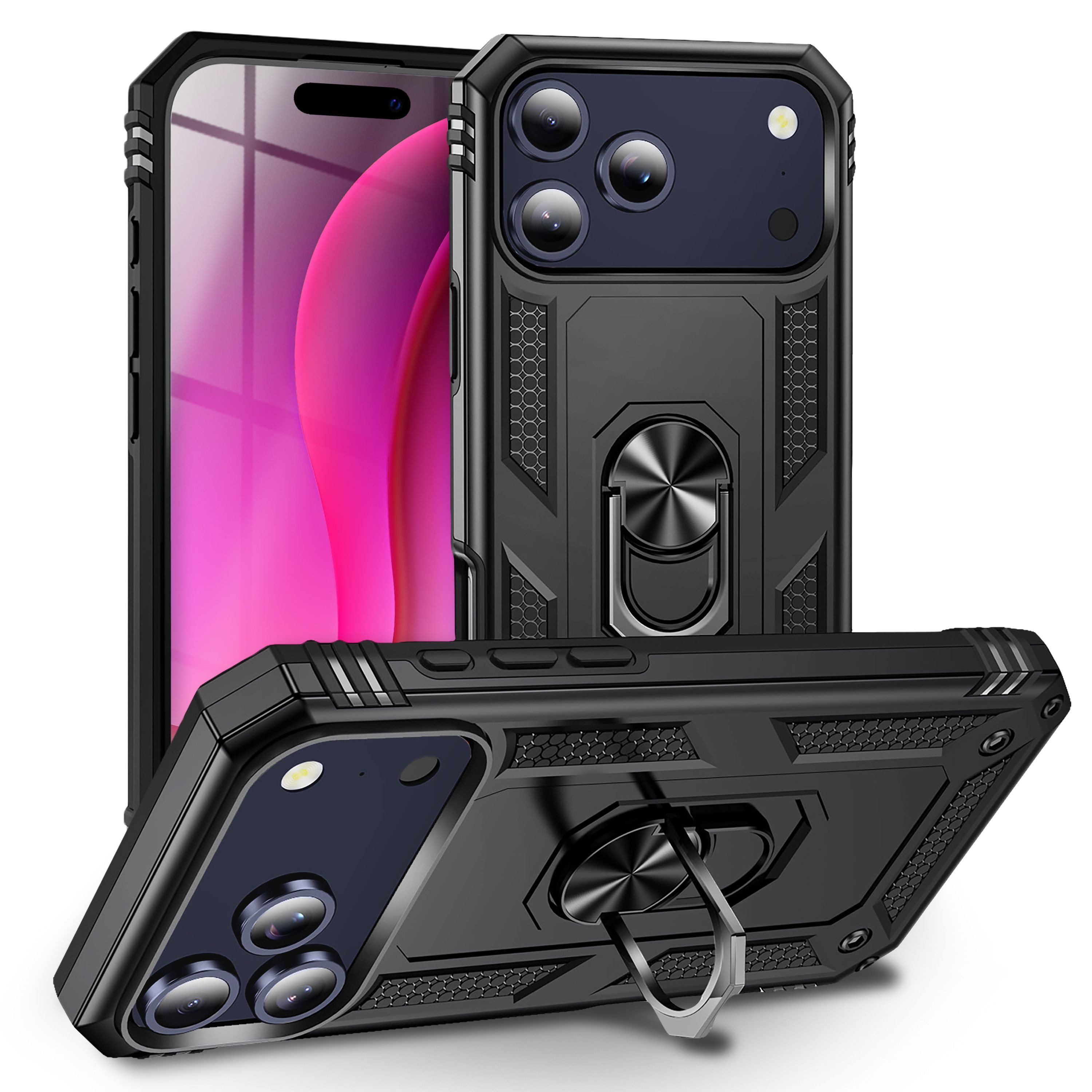 Nalia Smartphone-Hülle Apple iPhone 18 Pro Max Apple iPhone 17 Pro Max 17,5 cm (6,9 Zoll), Hülle mit Ring / Extrem Robust / Fallschutz / …