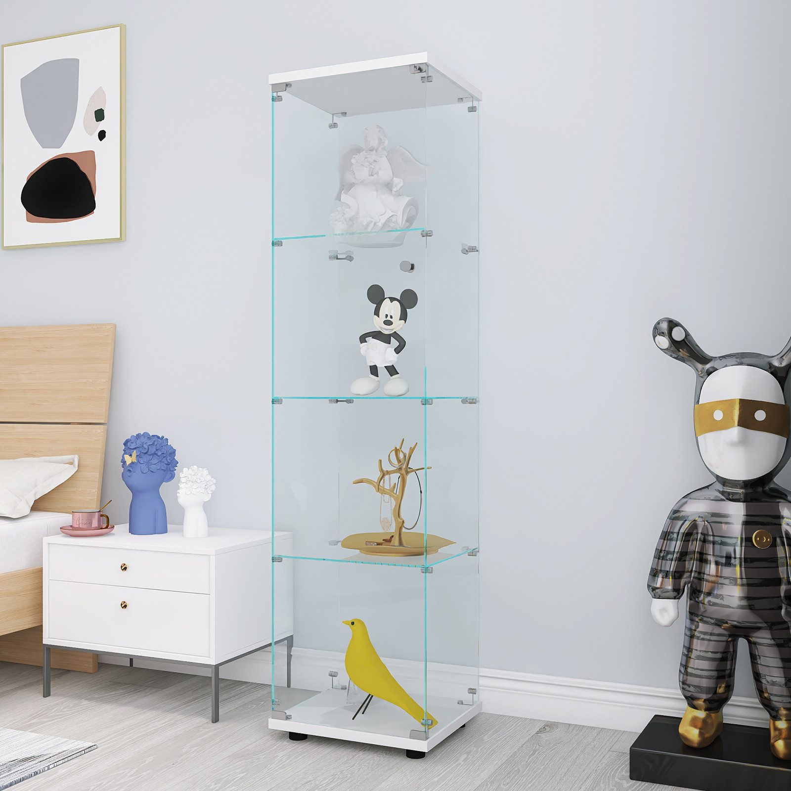 Furnishings Home Glasvitrine Vitrine Doppeltür Hoch Eckvitrine, Mit Sicherh günstig online kaufen