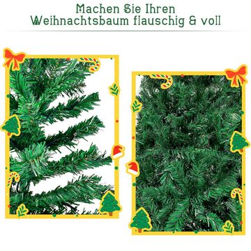 Merax Künstlicher Weihnachtsbaum Hoh Xil, Tanne, 228cm mit 1250 PVC-Spitze, Tannenbaum, Christbaum, Kunstbaum mit 350 LED-Lichtern