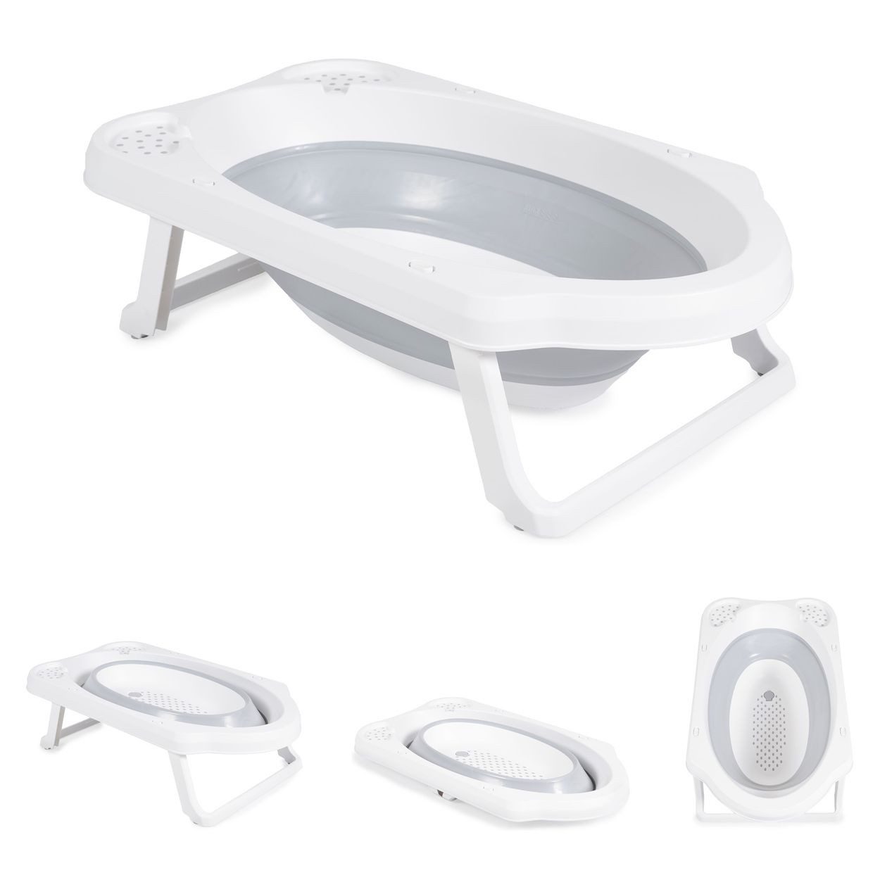 Cangaroo Babybadewanne Maui, faltbar, 84 cm, Wasserablauf, Ablagefächer, Anti-Rutsch-Einsatz