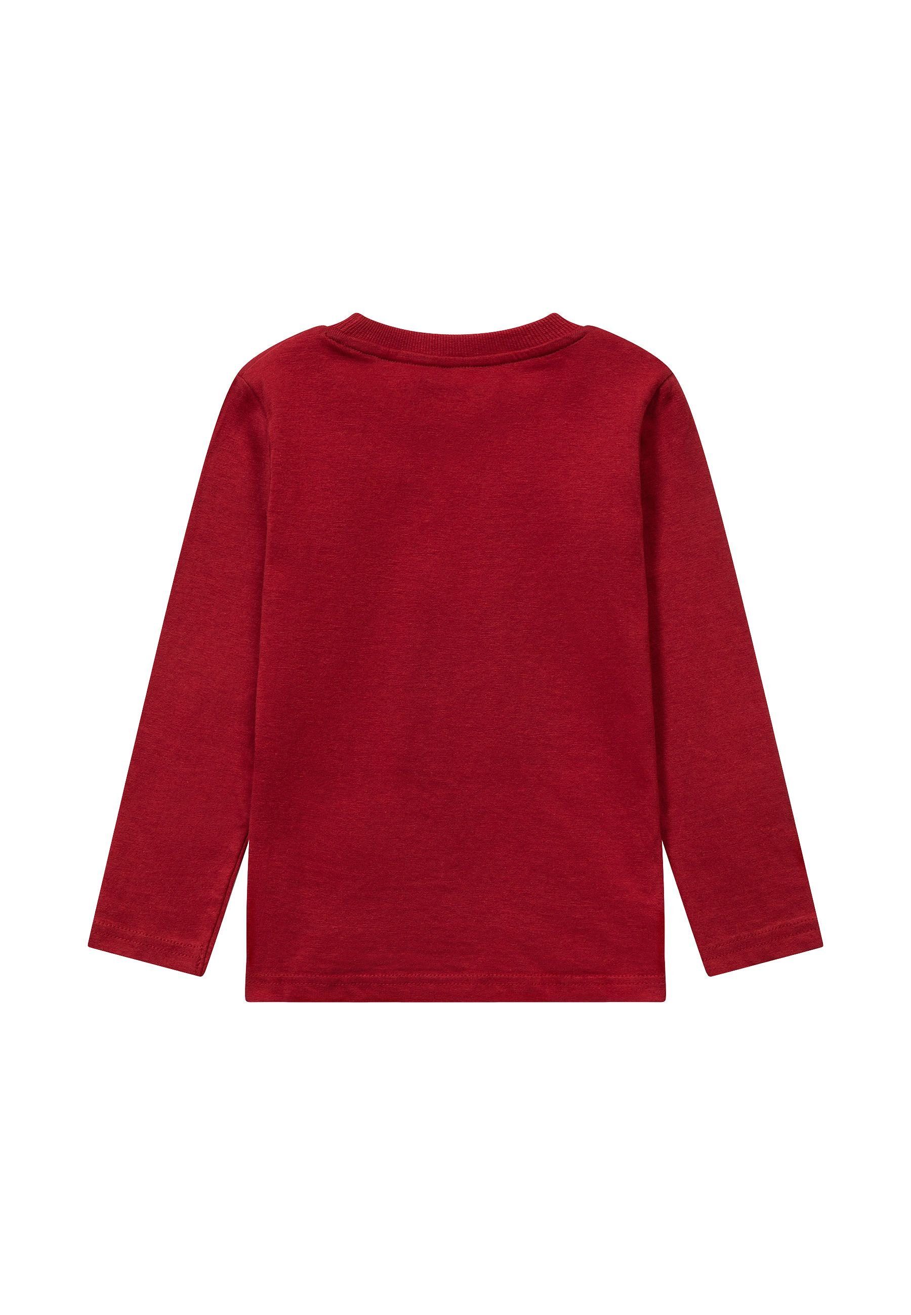 MINOTI Langarmshirt Rot mit T-Shirt Grafikdruck (1y-8y) Langarm