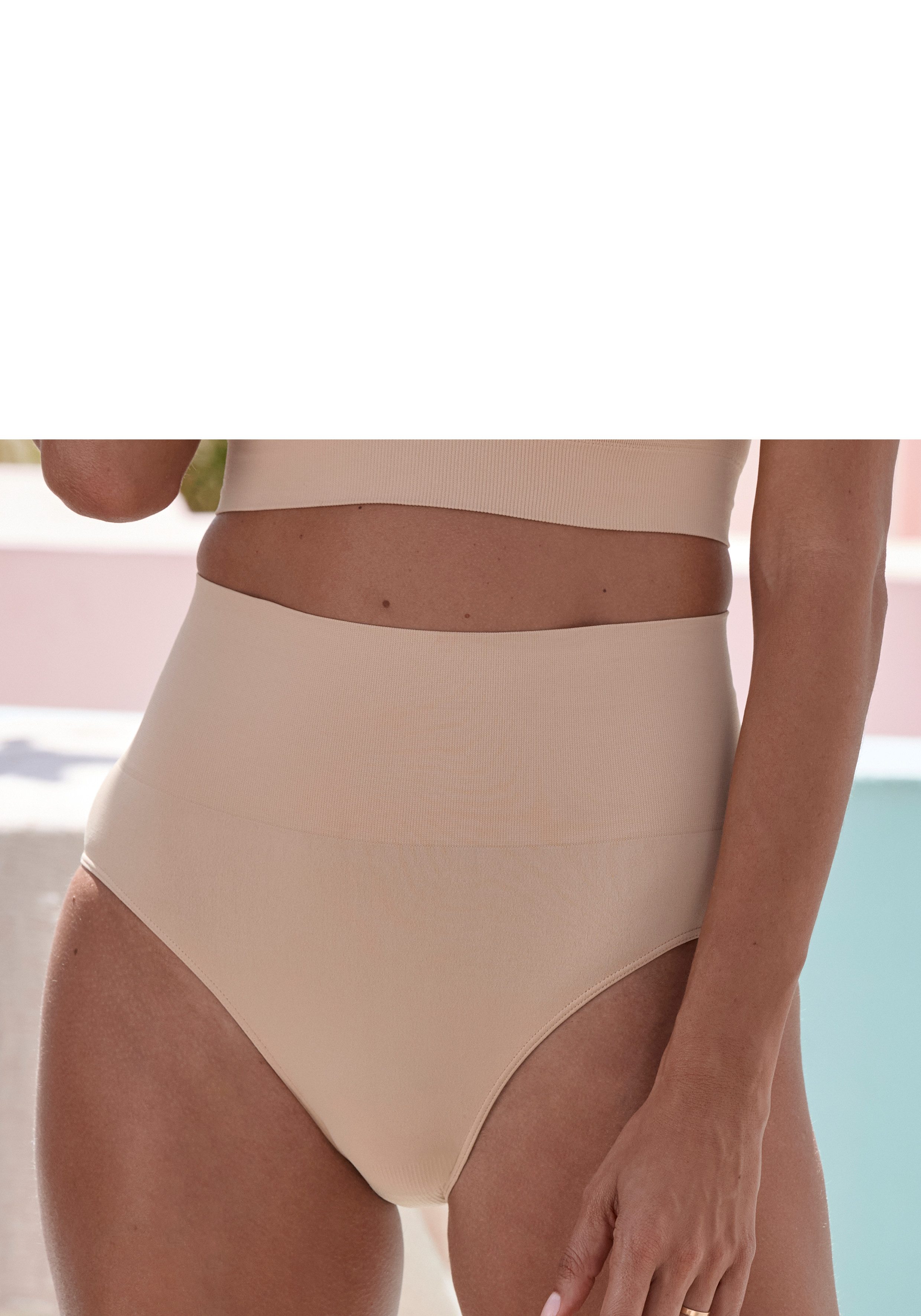 Nuance by Lascana Taillenslip, Bauch-weg-Slip, Shaping Slip (Packung, 2-St) seamless, ohne Nähte, mit leichtem Shaping Effekt – Bild 3 von 4