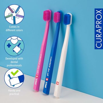 CURAPROX Zahnbürste Curaprox CS 5460, Handzahnbürste, ultrasoft, 3 Stück, farbig