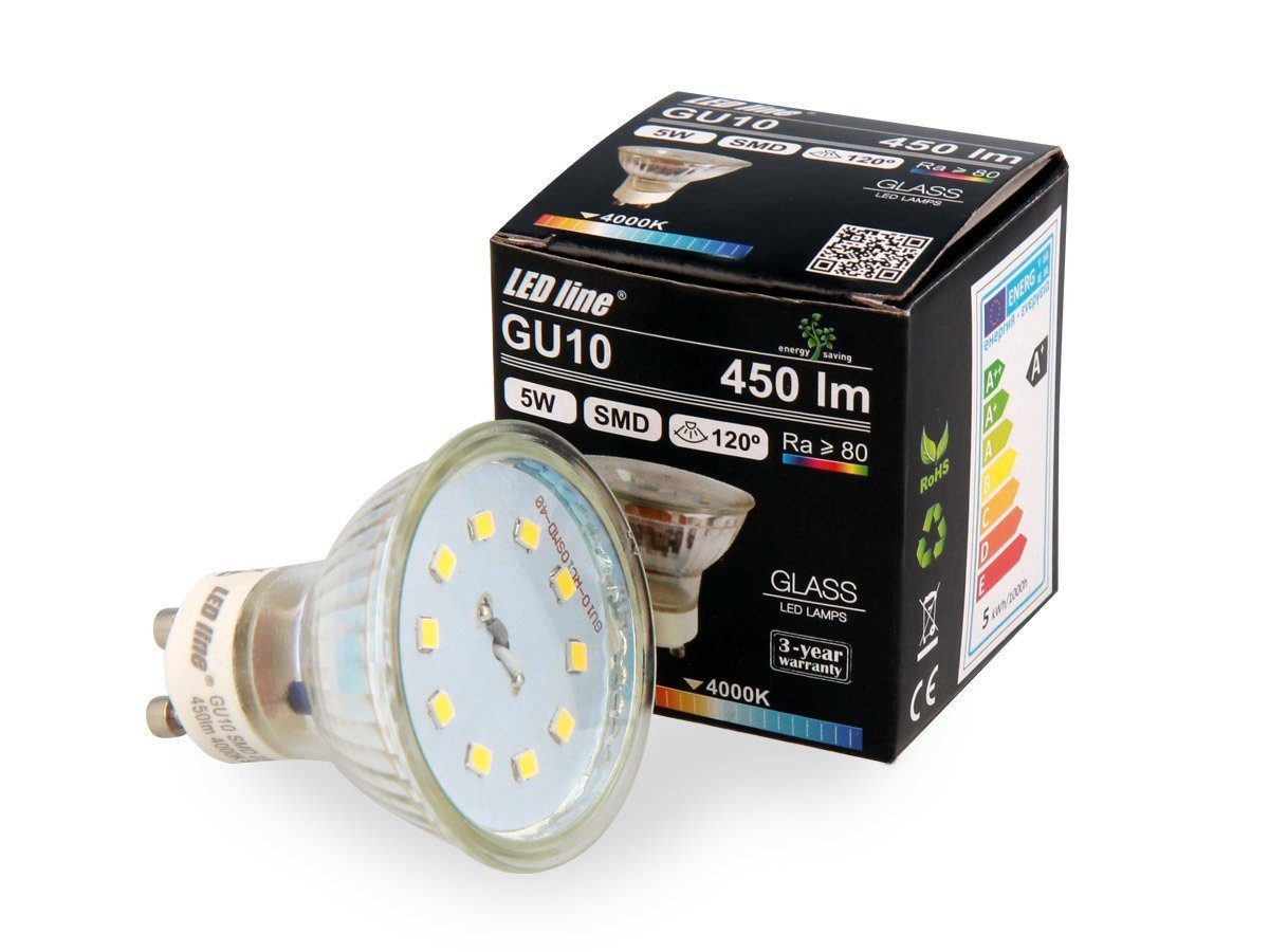 LED-Line LED-Leuchtmittel GU10 5W LED Leuchtmittel Neutralweiß 4000K 450, 1 St.