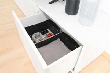 Miqio Aufbewahrungsbox 2 er Set Filzbox 2 Aufbewahrungsboxen mit Ledergriff 31 x 25 x 15 (2 St), Nachhaltig: Aus recycelten PET Flaschen hergestellt.