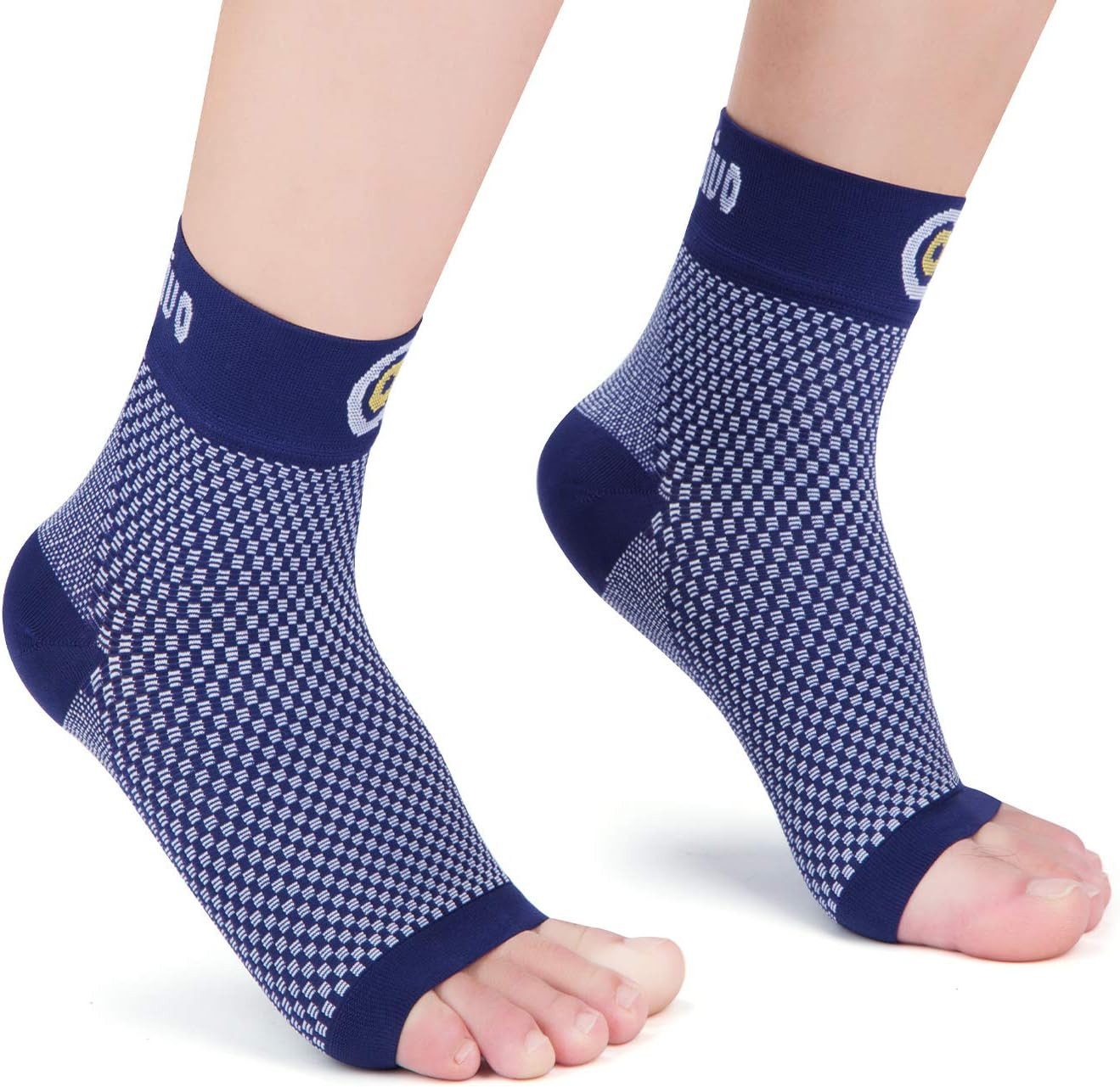 CAMBIVO Kompressionsstrümpfe 2er Set Plantarfasziitis Sprunggelenkbandage für Schmerzlinderung (Plantarfasziitis Knöchelbandage Set – Fußstütze für Schmerzlinderung, 2-Paar, 2 Paar Bandagen atmungsaktivem Material für optimale Unterstützung)