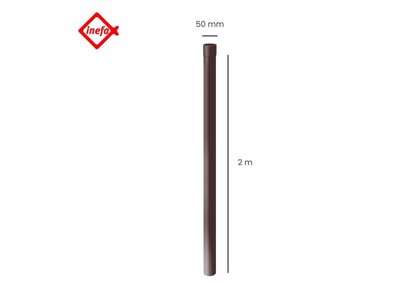 Thumbnail - INEFA Regenfallrohr, (2m), Regenrohr-Set aus PVC-U, Dachrinnenzubehör, einfache Steckmontage