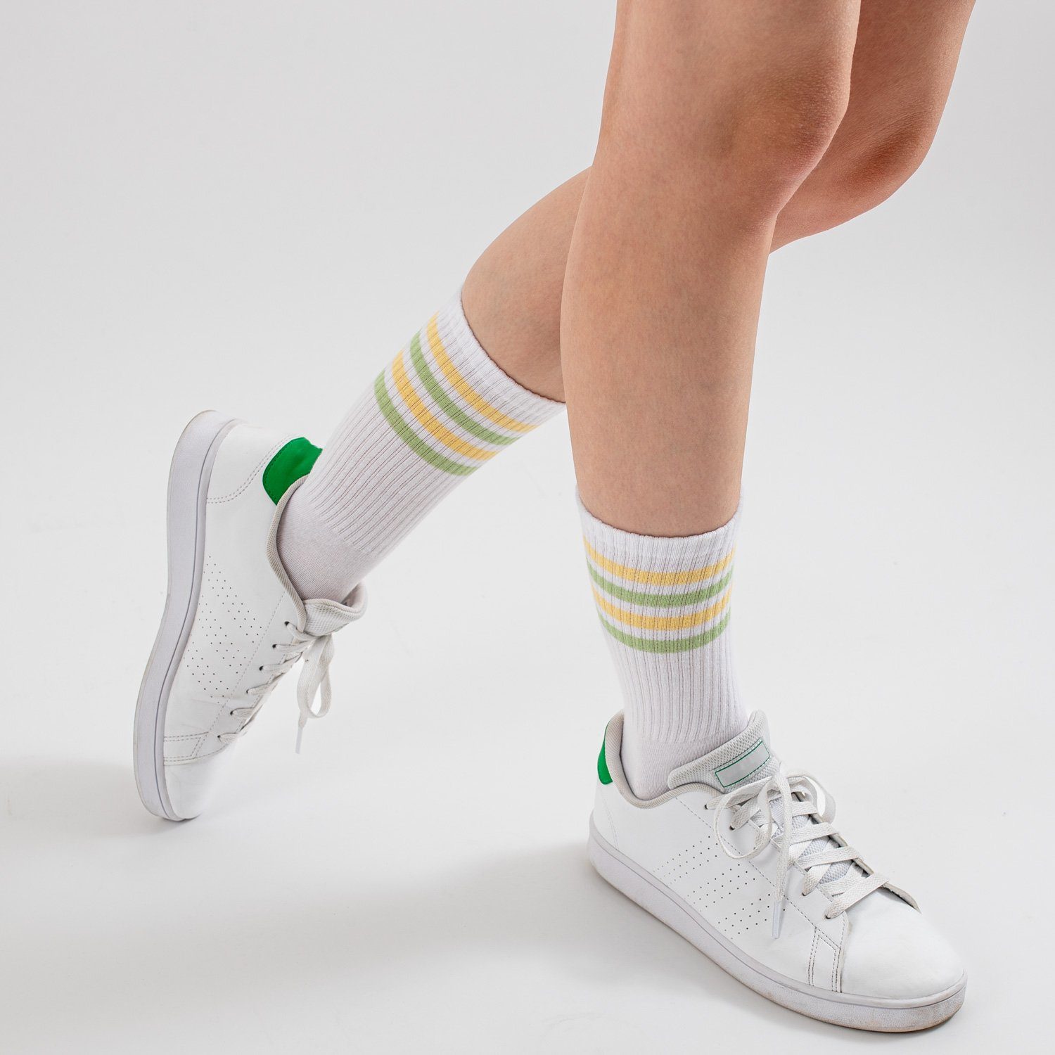 Tennis Sportsocken 80s Pack (Modell: Damen 6er (6-Paar) Socken OCCULTO Steffi) Retro