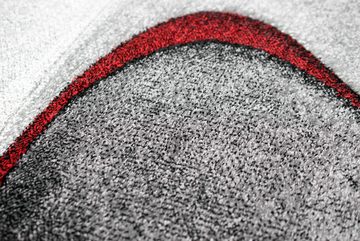 Teppich Teppich Designer Teppich in grau rot, TeppichHome24, rechteckig