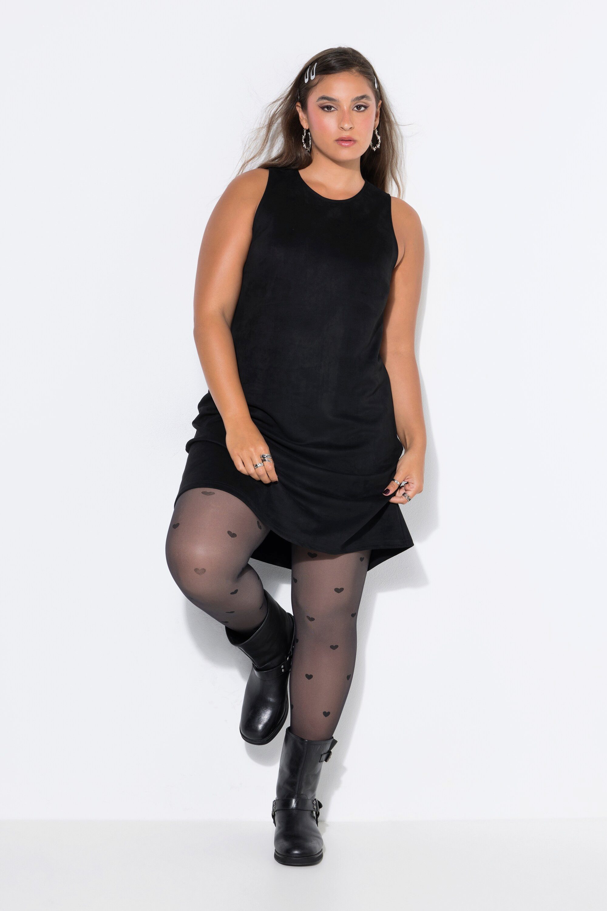 Studio Untold Jerseykleid Suedekleid Veloursleder-Optik – Bild 4 von 4