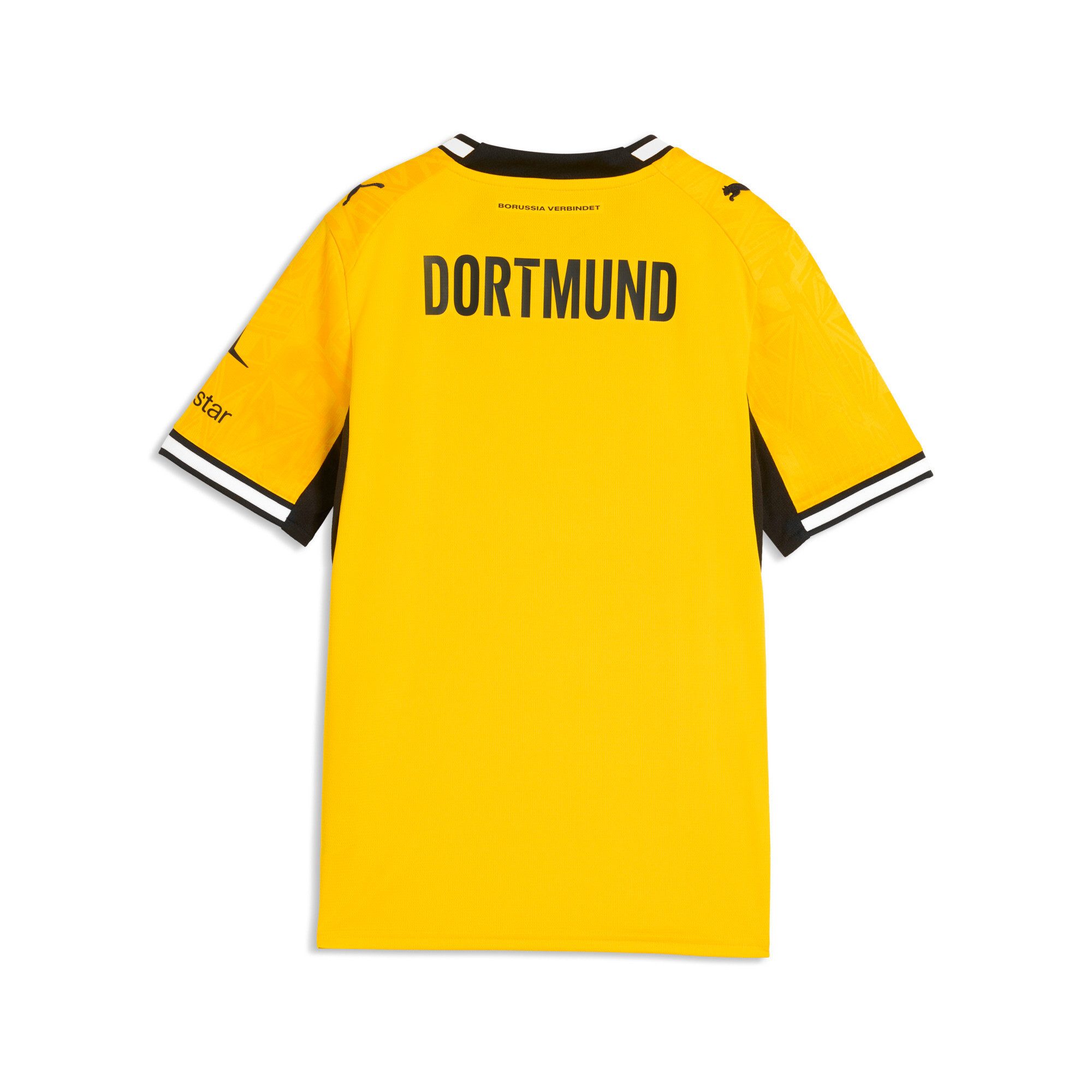 PUMA Fußballtrikot BVB HOME JERSEY REPLICA JR für Jugendliche, mit Print-Applikationen, atmungsaktiv