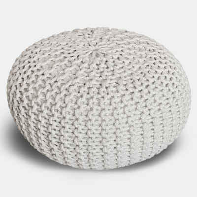 Casamia Pouf Pouf Ø 55 o. 45 cm Strickhocker Sitzpouf Bodenkissen nachhaltig