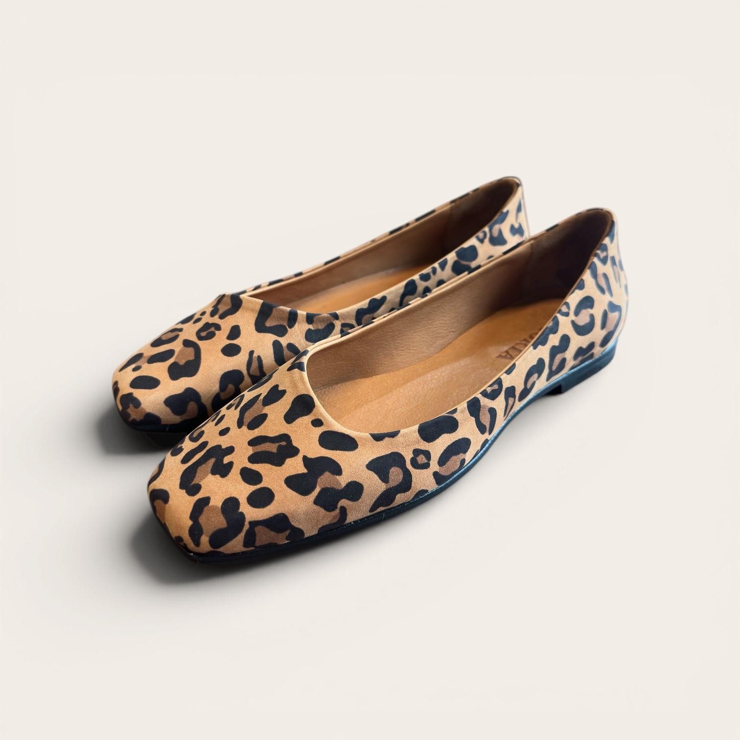 Begoria Bequeme Leopard Leder Ballerinas (Bitte eine Größe kleiner wählen) Ballerina