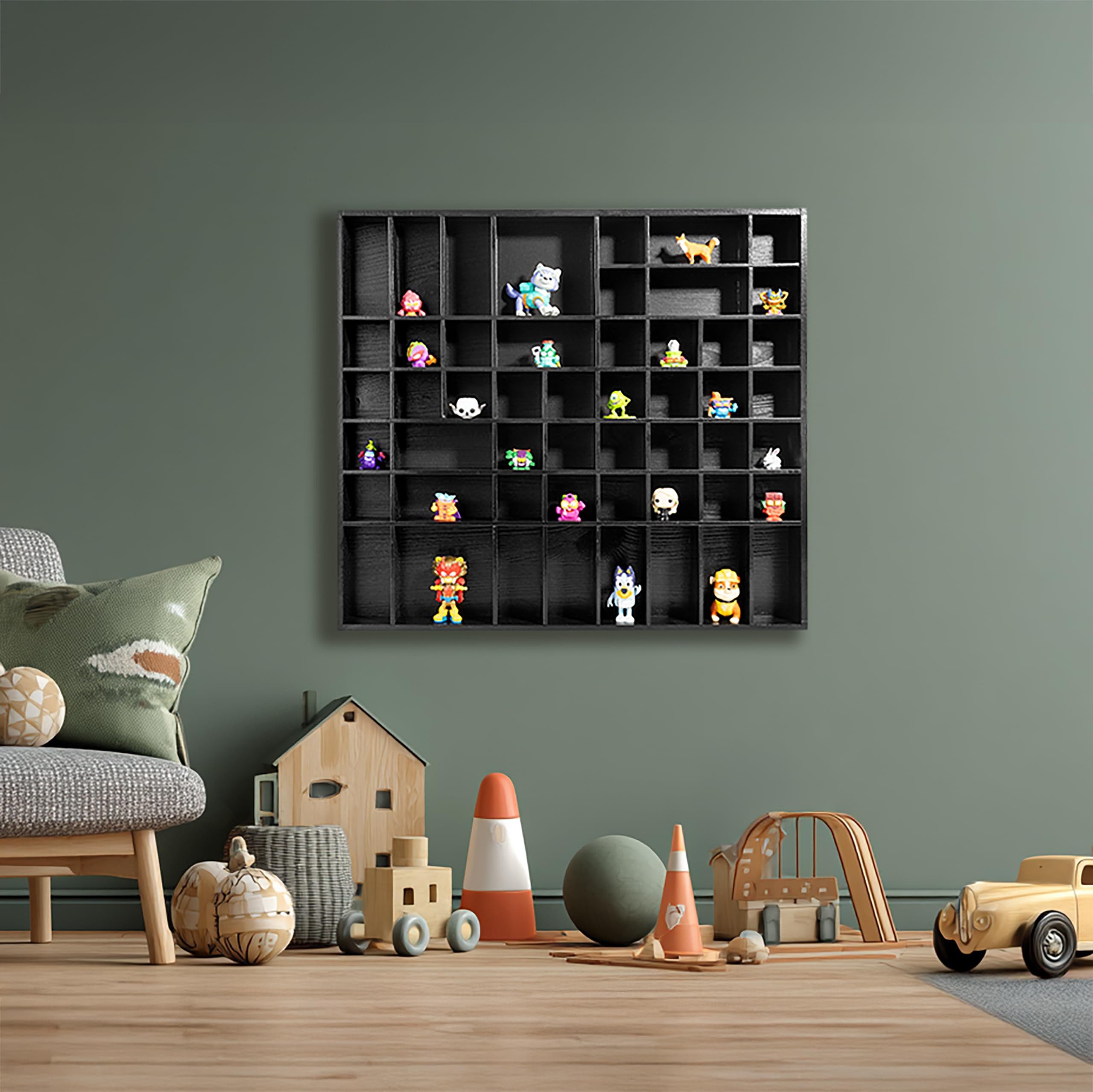 Creative Deco Schubladenbox Setzkasten Holz Sammelbox 51 Fächer 52x46x5 cm – Bild 5 von 5