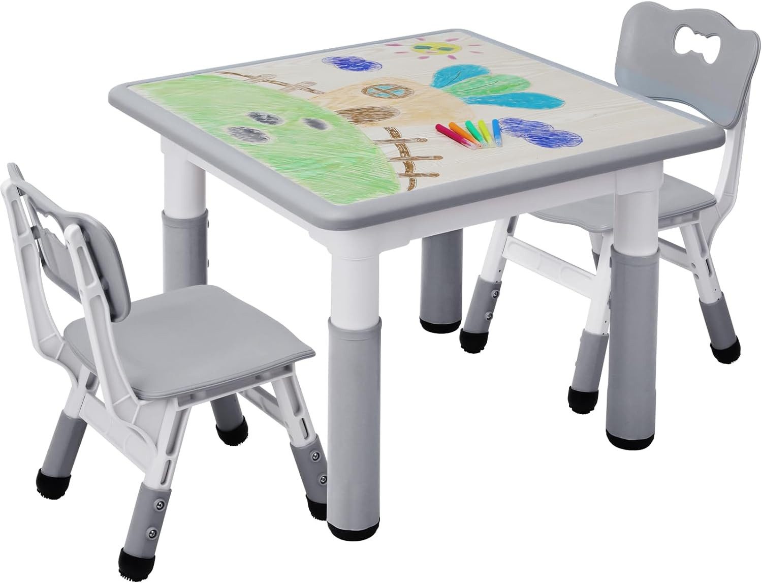 TLGREEN Kindersitzgruppe Kindertisch mit 4 Stühlen, günstig online kaufen