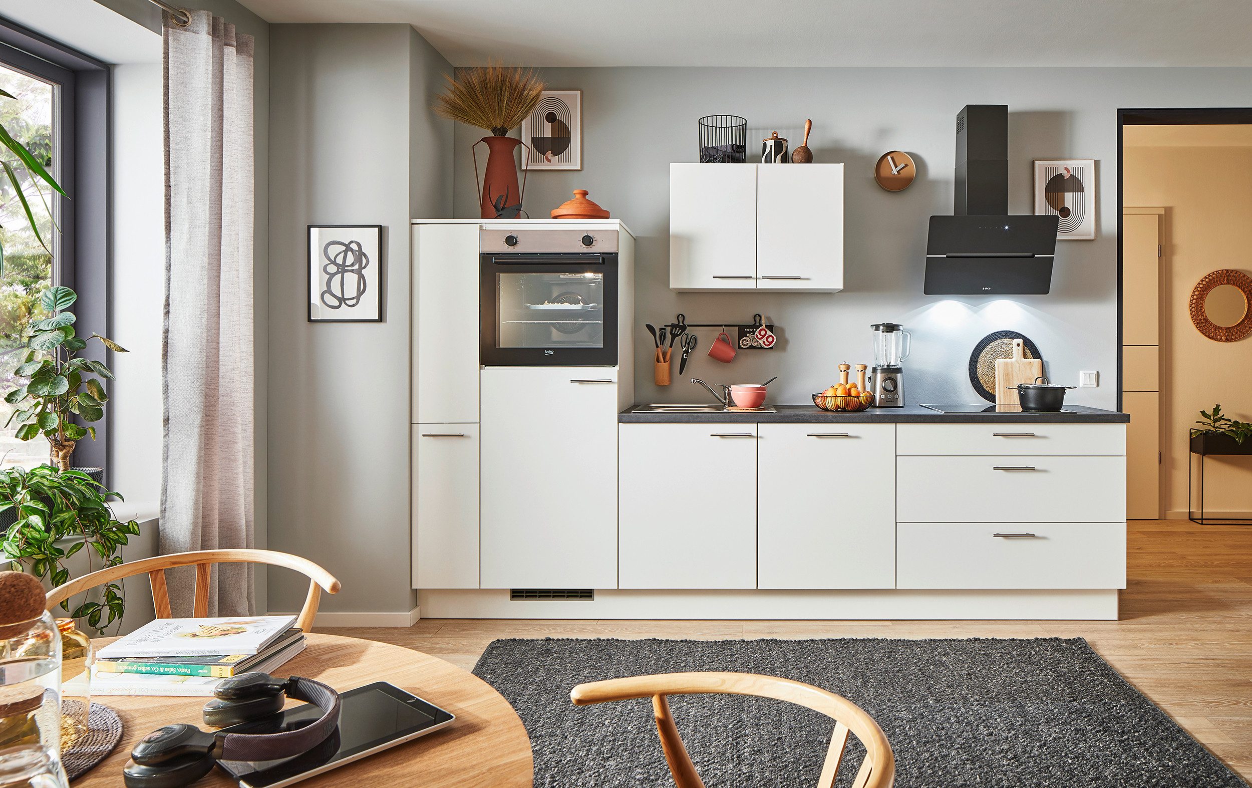 pino Küchenzeile Lund, individuell anpassbar, gratis Küchenplanung mit Profis, (Breite 280cm), vormontiert, wahlw. mit E-Geräten, Preis inkl. Lieferung