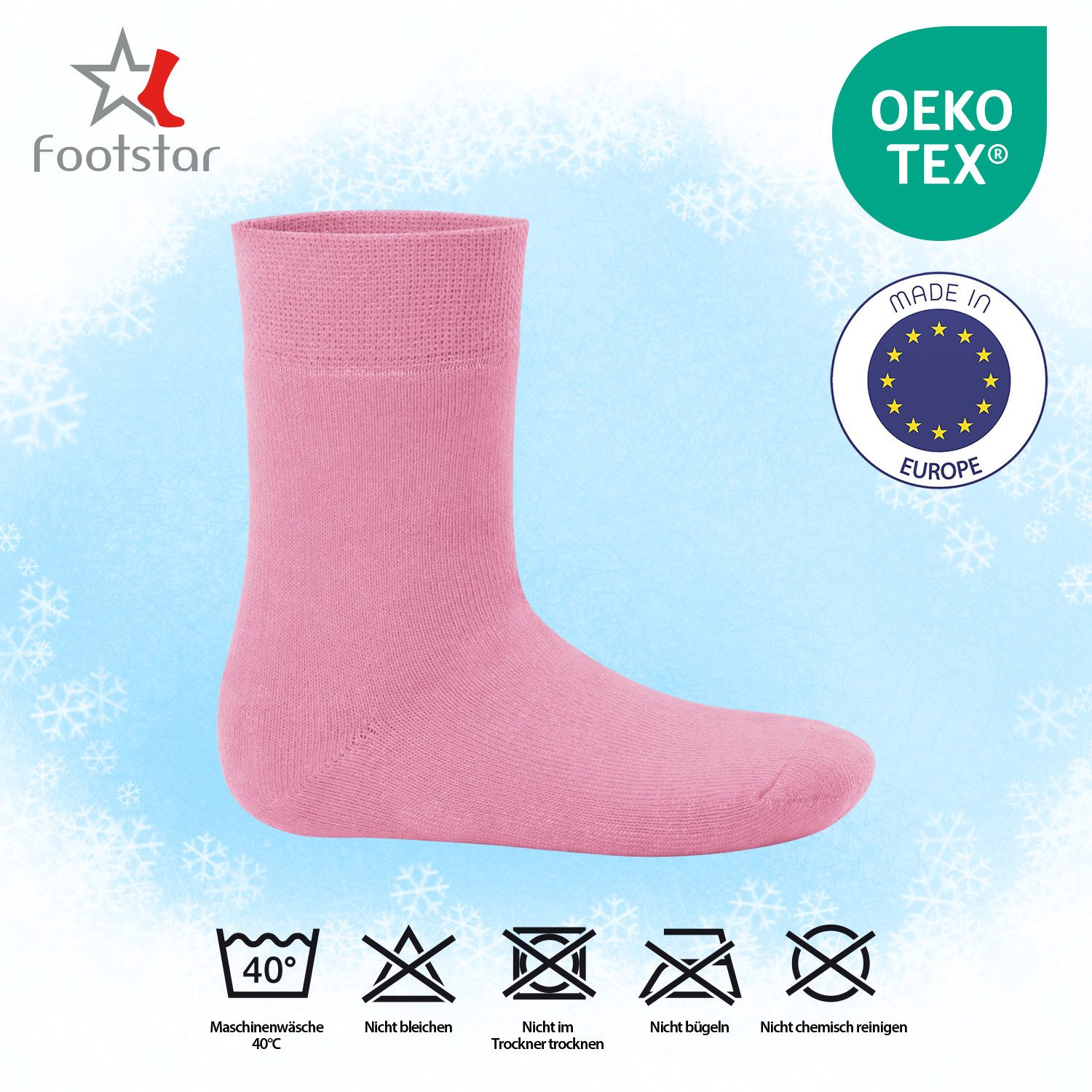 Footstar Thermosocken Kinder Winter Socken (8 Paar) Warme Vollfrottee Thermosocken