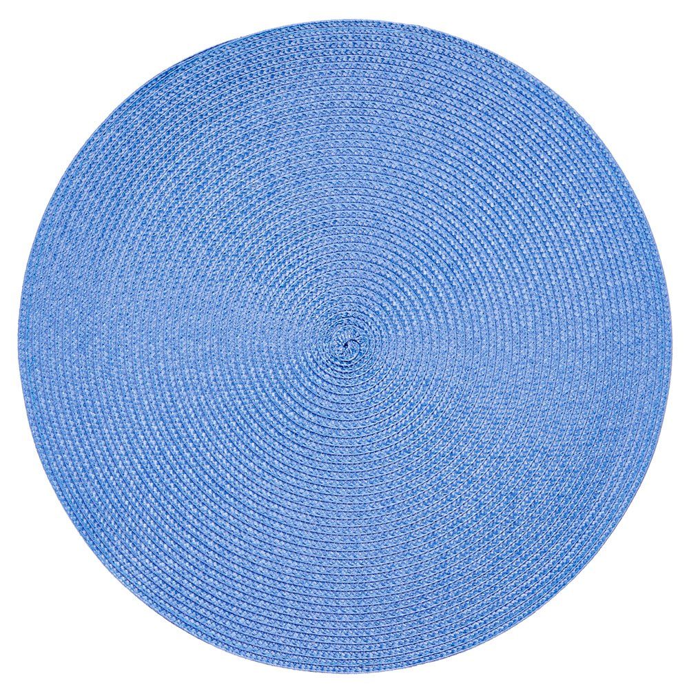 Platzset, Platzset rund ca. 35 cm Ø abwaschbar Bast Optik Tischset Platzdeckche, Haus und Deko, (1-St) Bleu