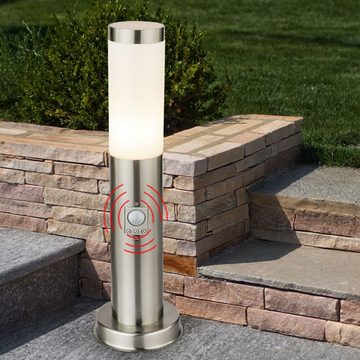 etc-shop LED Außen-Stehlampe, Leuchtmittel inklusive, Warmweiß, Außenleuchte mit Bewegungsmelder Stehlampe Gartenleuchte