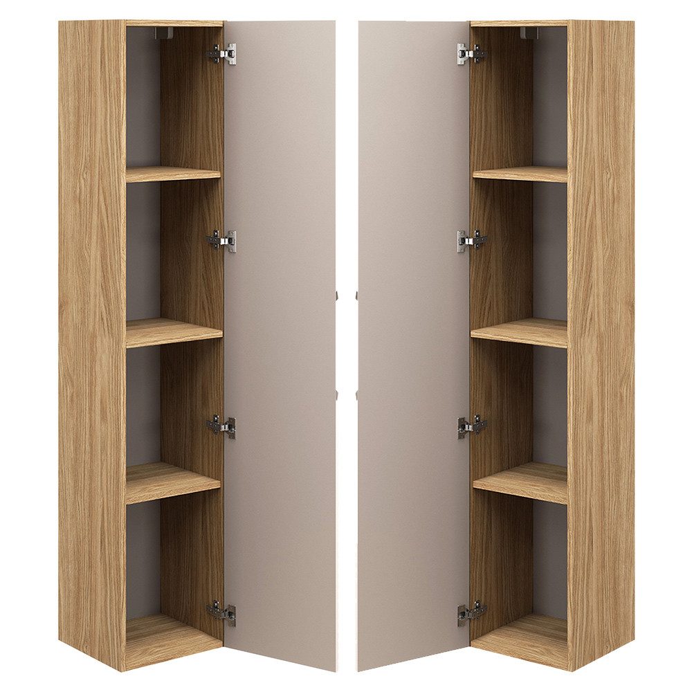 Lomadox Hochschrank OLUO-56-BEIGE Badschrank, 1-türig, Eiche günstig online kaufen
