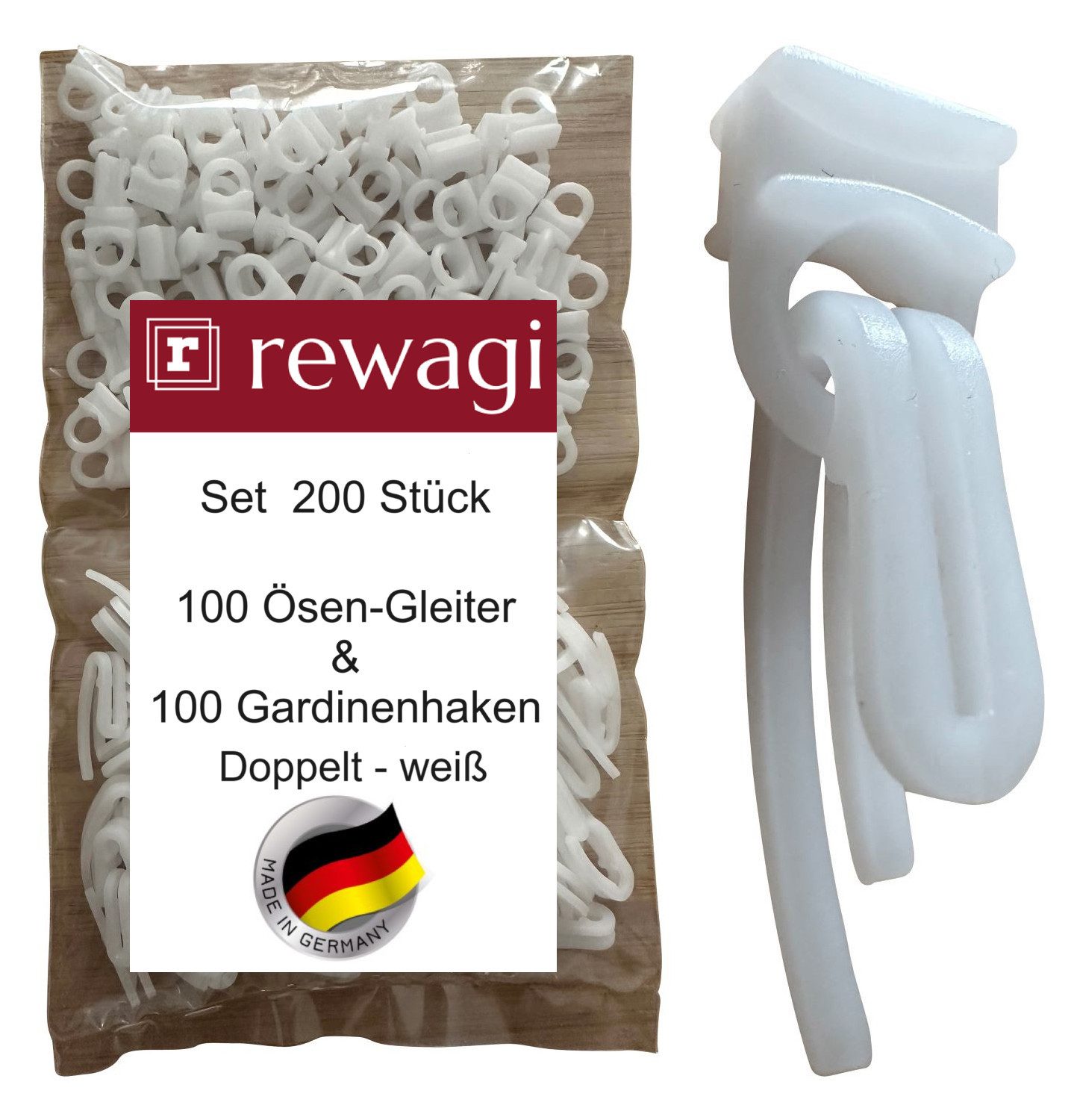 rewagi Gardinengleiter 100 Steckhaken - Gardinenhaken & 100 Ösengleiter CIE günstig online kaufen