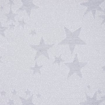 SCHÖNER LEBEN. Stoff Dekostoff Lurex Wendestoff Weihnachten Sterne grau silber 1,6m, überbreit