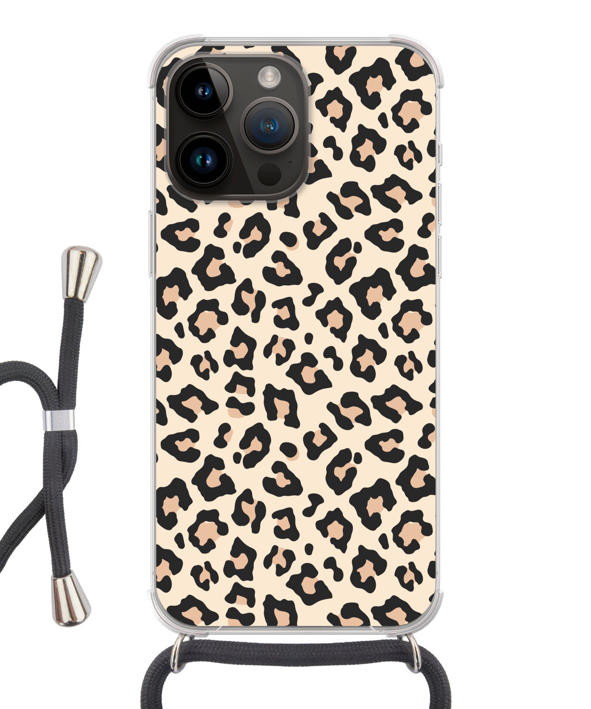 MuchoWow Handyhülle Weiß - Rosa - Leopardenmuster, Handyhülle Telefonhülle  Apple iPhone 14 Pro