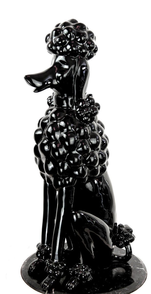 Skulptur Schwarz Padrino Pudel Deko H. Skulptur Wetterbeständige 63 cm Casa Terrassen Deko Garten Dekofigur - Wohnzimmer Deko Hund - - Deko -