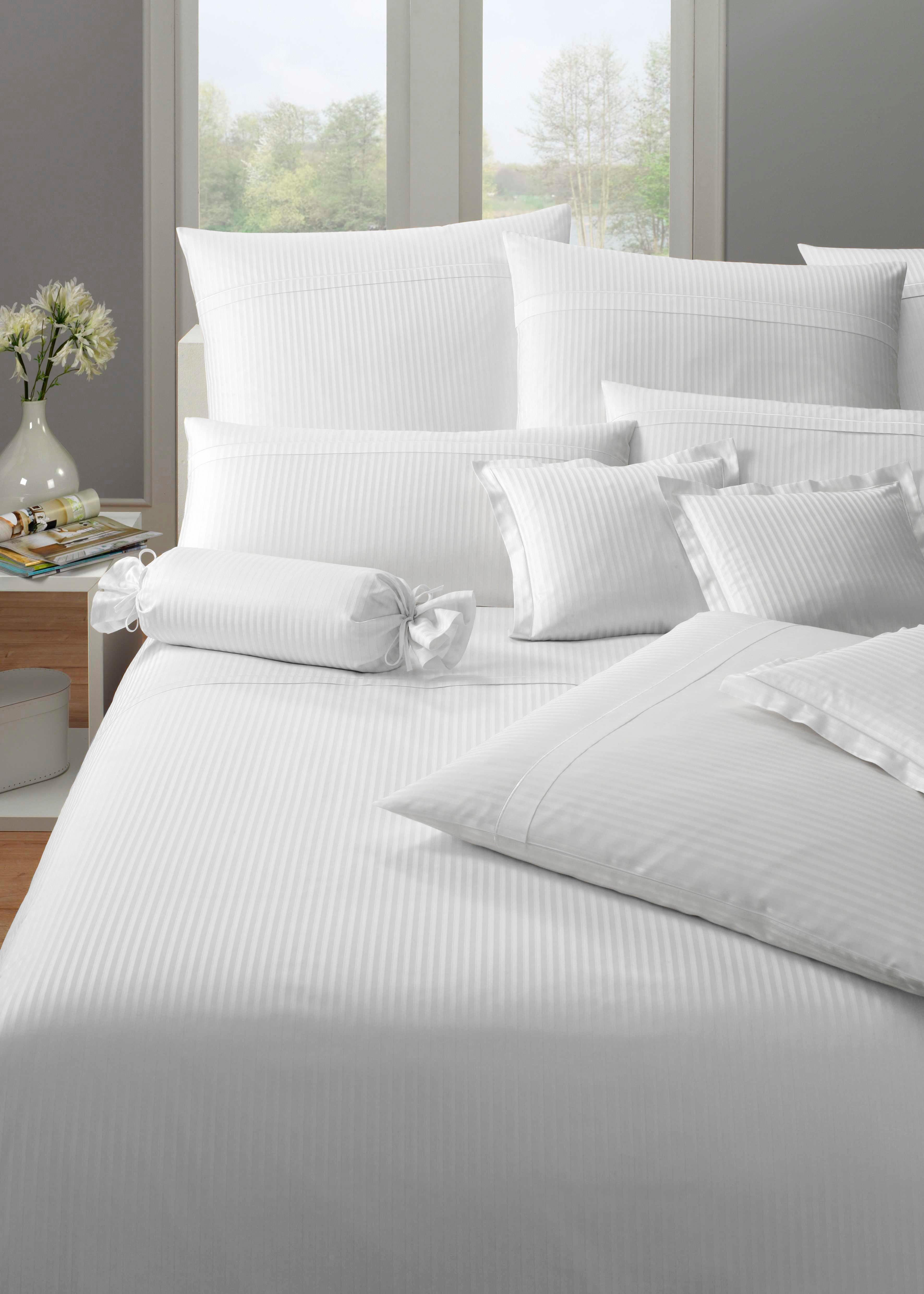 Elegante Bettwäsche Milano, Mako-Satin, 2 teilig, mit feinen Streifen