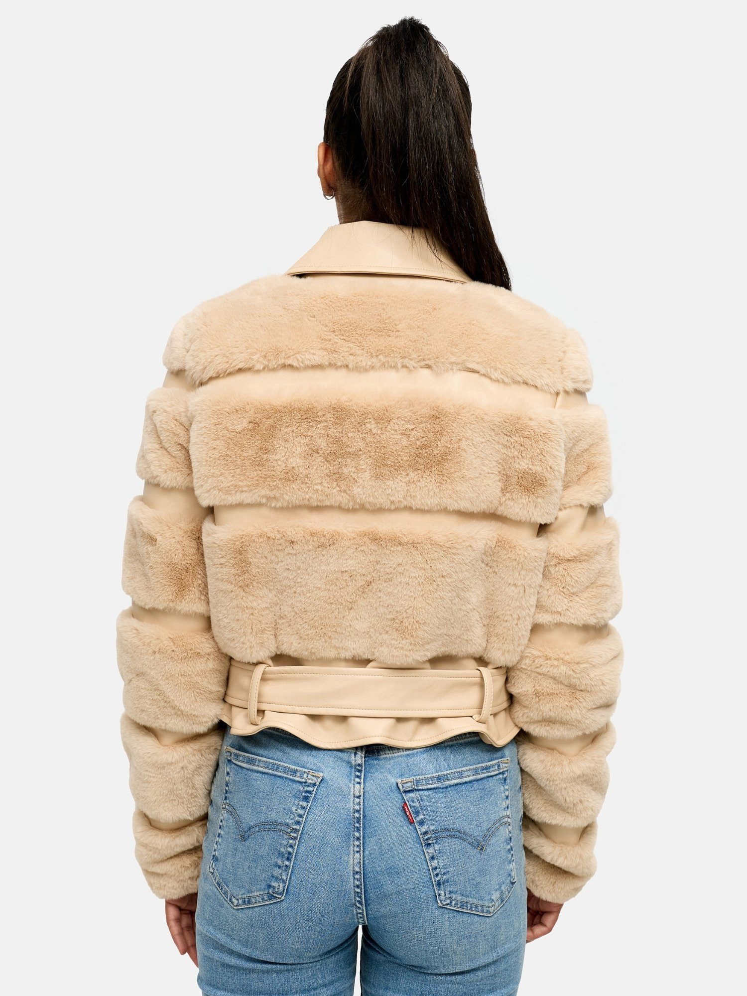 Tazzio Winterjacke F800 mit Gürtel & coolen Reverskragen