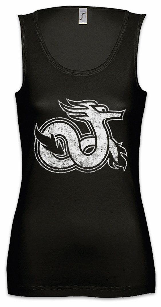 Tanktop Celtic Dragon V Ärmelloses Damen T-Shirt Kelten Knoten Drache Keltisch