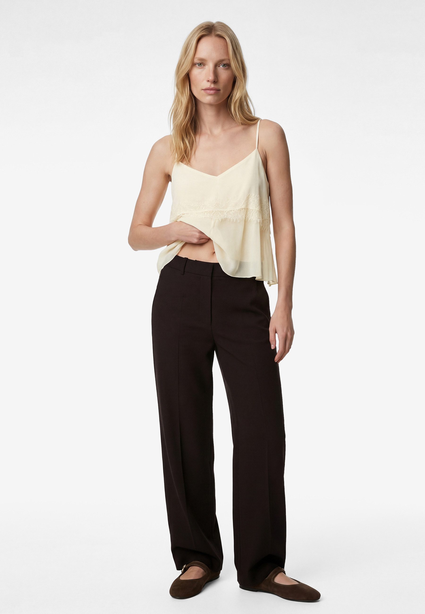 Koton Tanktop Koton Ärmelloses Chiffontop Mit Spitze