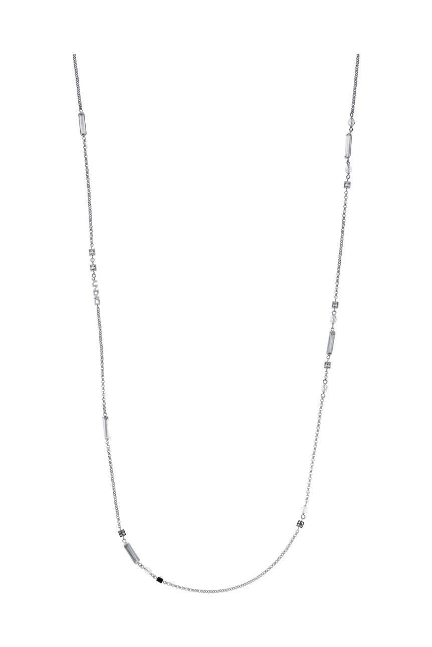 DKNY Collier Damen, aus Edelstahl, Karabiner, Zirkonia, Erbskette, 85cm lang