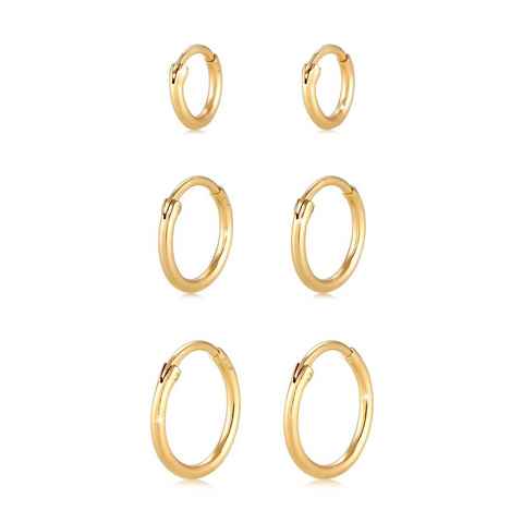 Elli Ohrring-Set Creolen Set Trio Basic Must-Have Trend 925 Silber