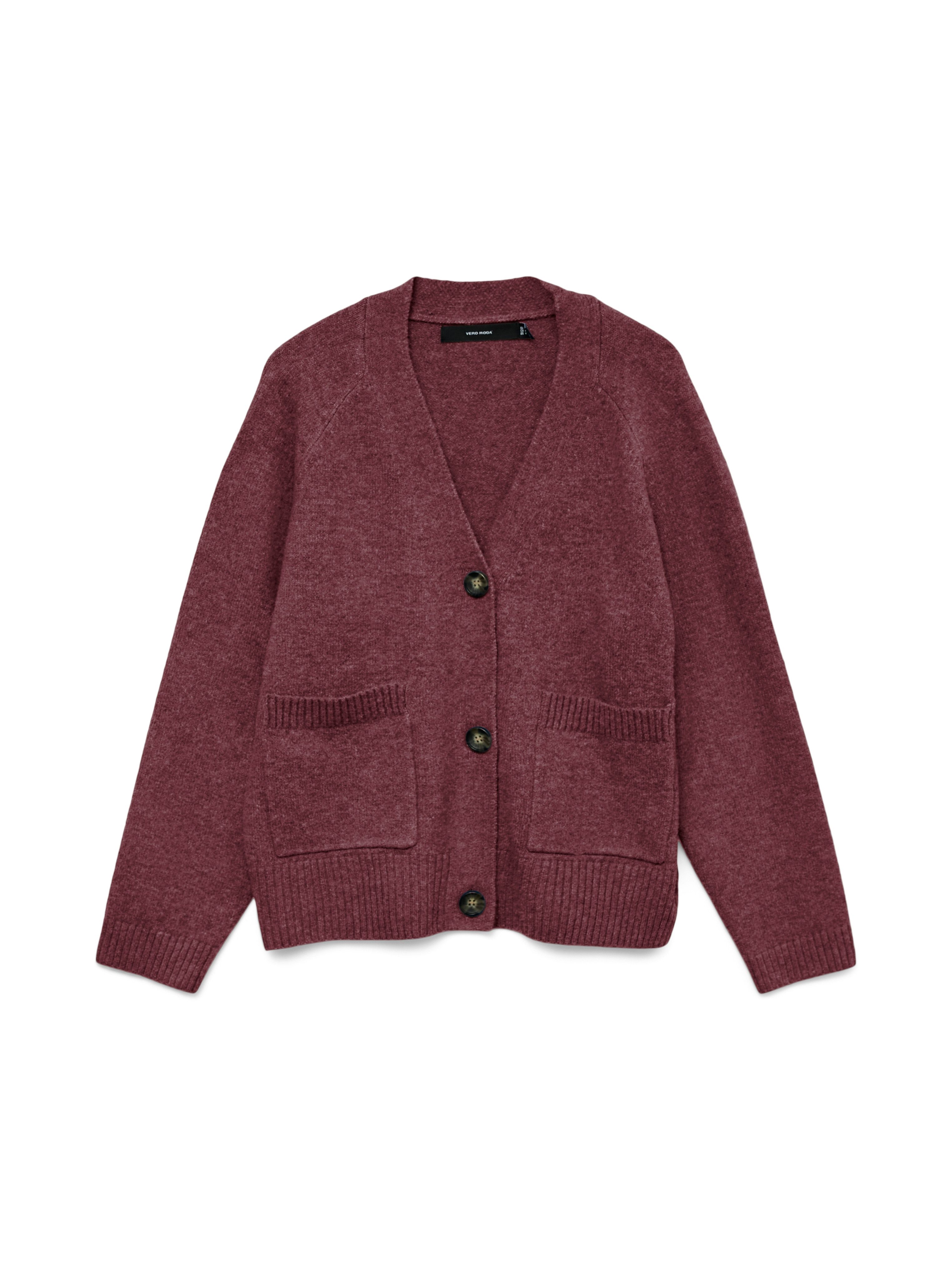 Vero Moda Strickjacke VMBOOM LS V-NECK BUTTON CARDIGAN GA NOOS Materialmix, loose fit