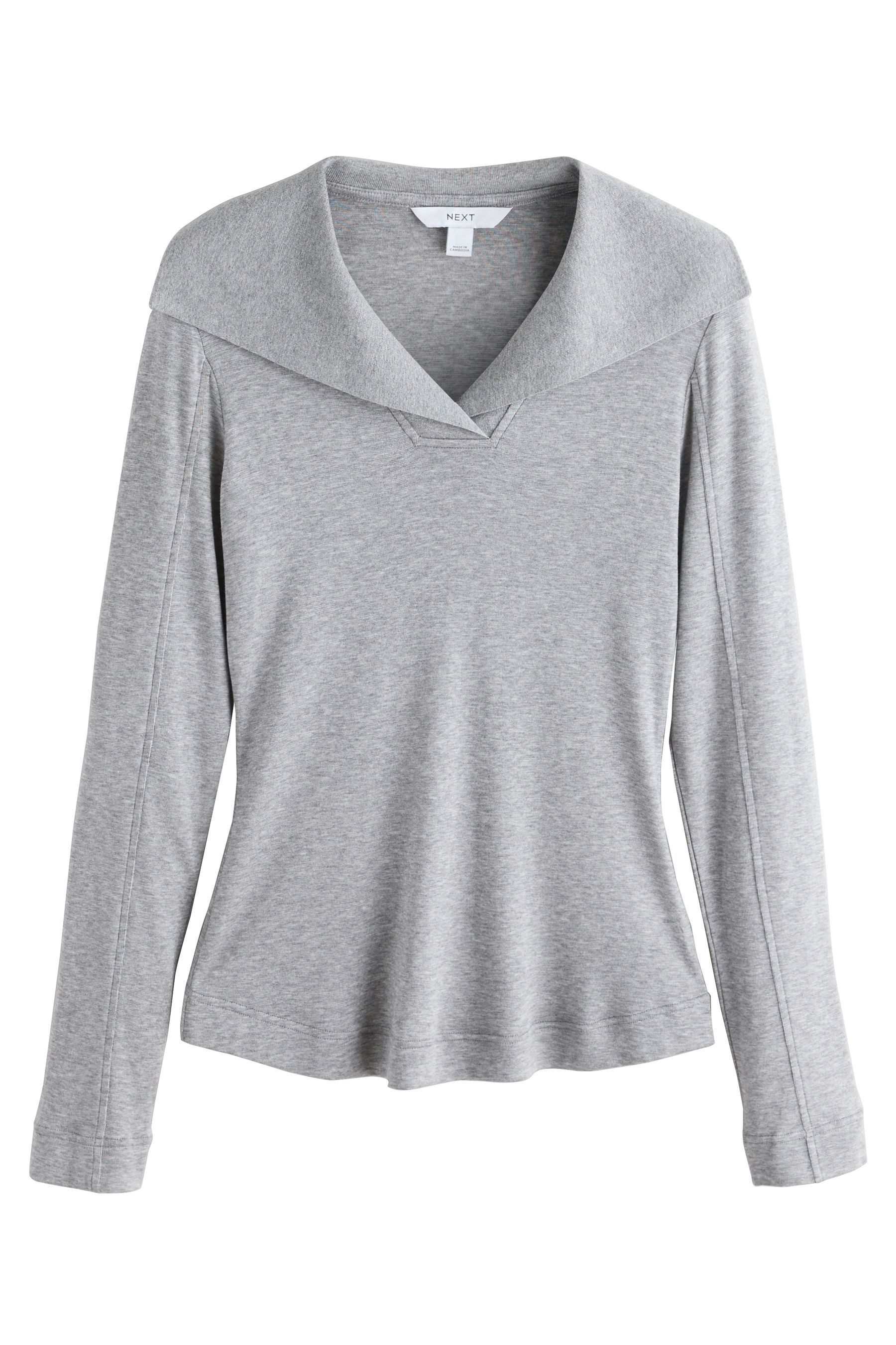 Blusenshirt Langarmoberteil mit Matrosenkragen