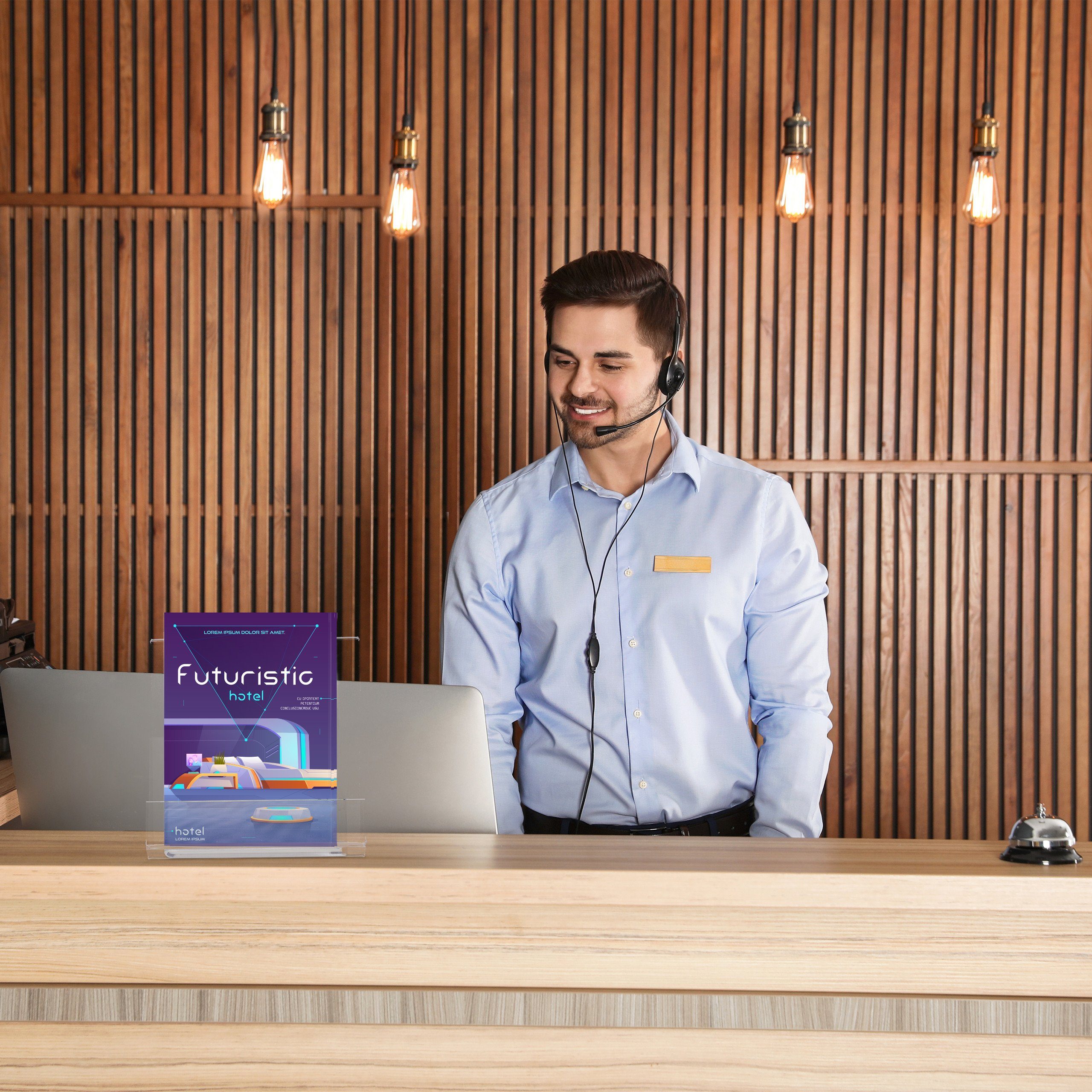 relaxdays Kochbuchhalter 4 x Buchaufsteller für DIN A5 Bücher