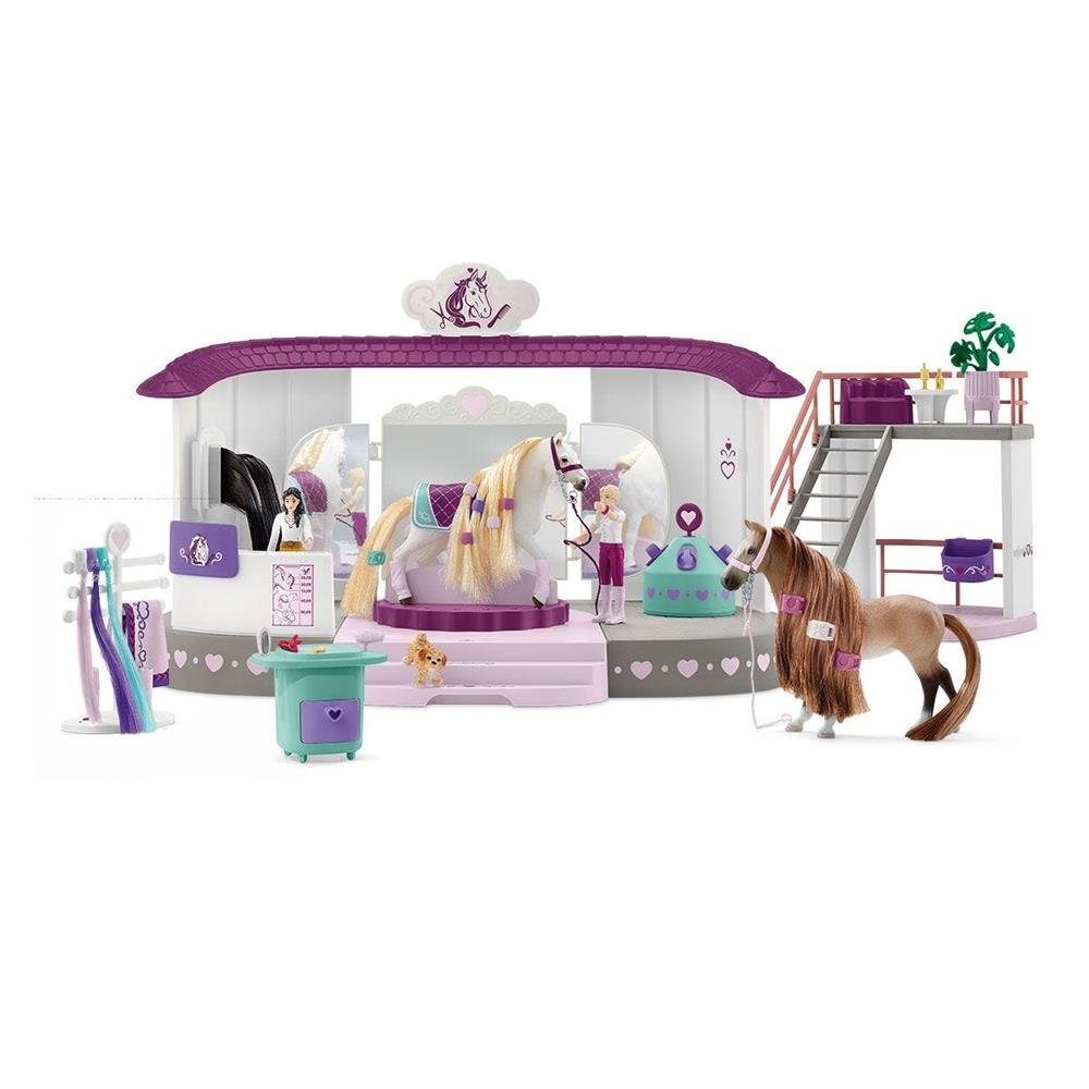 Schleich® Spielfigur Horse Club Beauty Salon, Spielset 99 teilig mit Pferdefigur Spielfigur Haarclips Kamm
