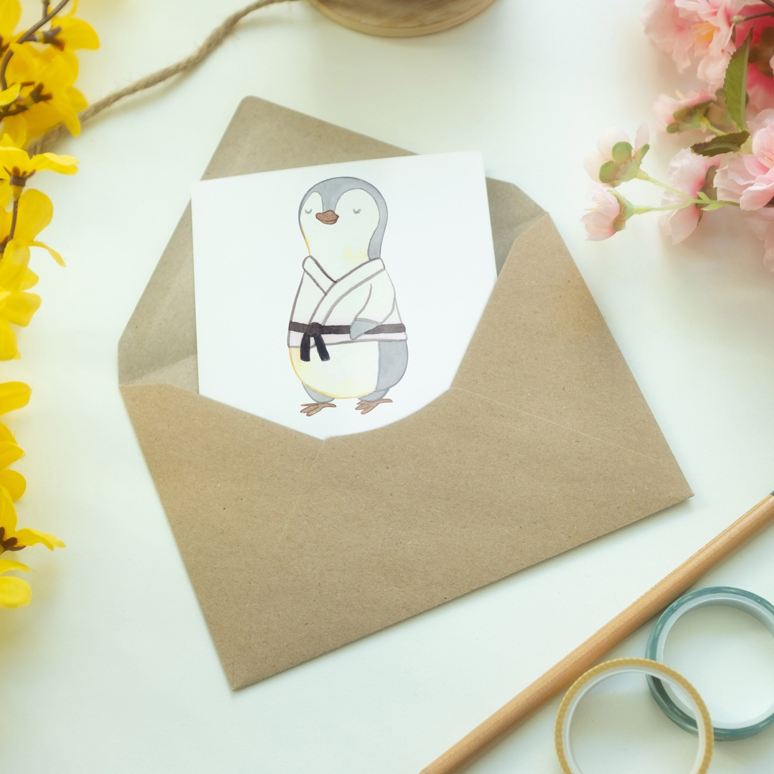 Gewinn Hobby, Panda Weiß Mrs. Pinguin - - Hochzeitskarte, Karate Mr. Geschenk, Grußkarte Tage &