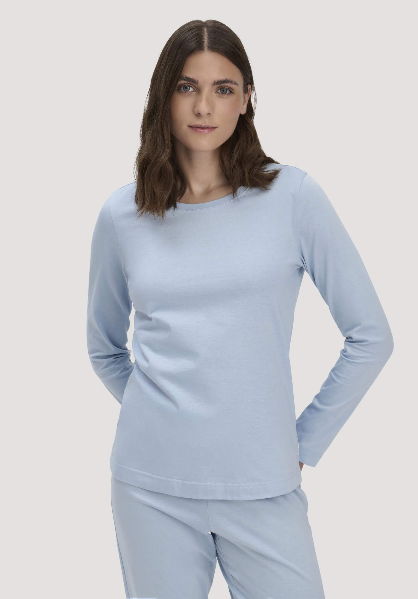 Hessnatur Pyjamaoberteil Langarm Regular aus reiner Bio-Baumwolle (1-tlg)