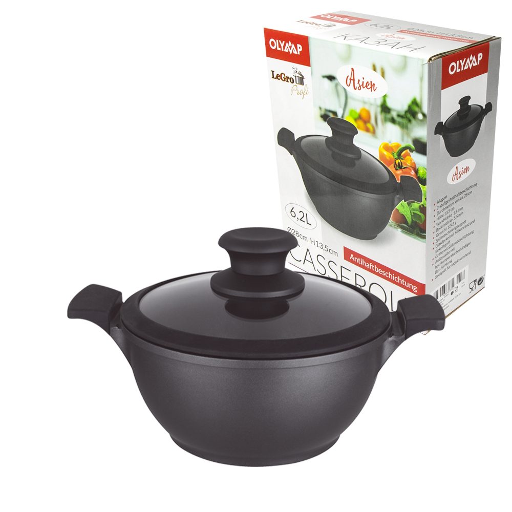 Olymp Handels GmbH Feuertopf Kasan 6.2L Topf Kochtopf Induktion Casserole Asien Wok 6.2L