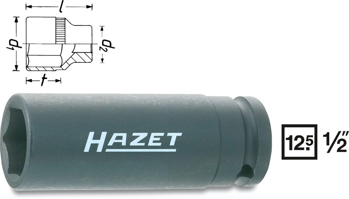 Steckschlüssel HAZET (6kt), 900SLG-22 Kraft-Steckschlüssel-Einsatz Hazet