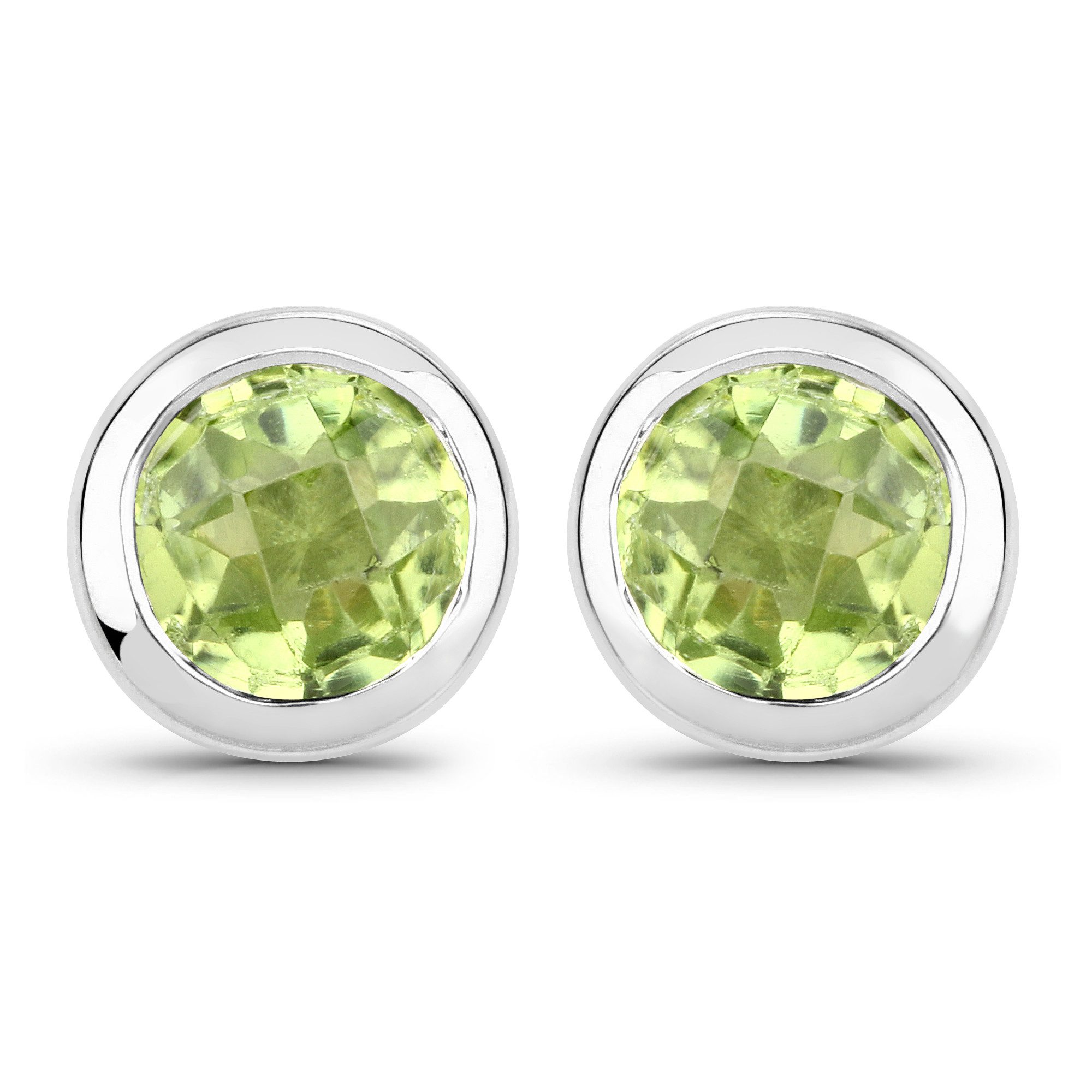 Vira Jewels Paar Ohrstecker 925-Sterling Silber rhodiniert glänzend Peridot günstig online kaufen